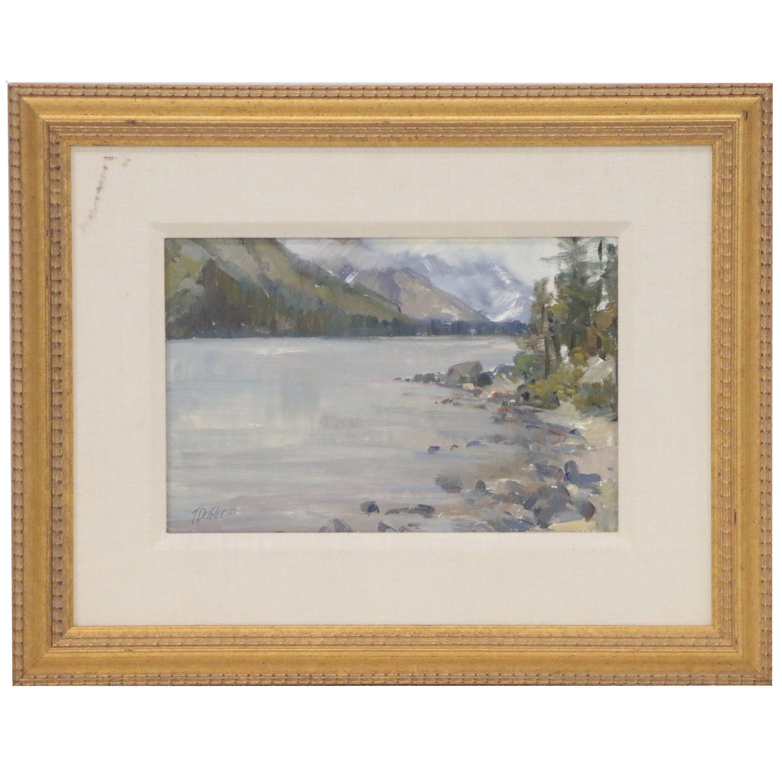 Tim Deibler Plein Air Impressionist Style Oil Mountain Landscape, 1997