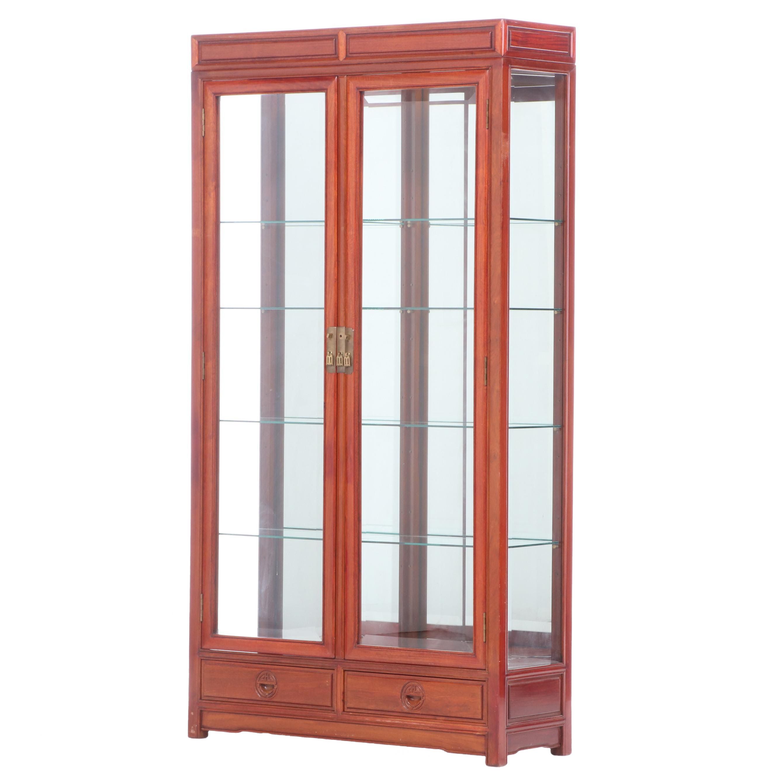 Thai Hardwood Mirror-Back Display Cabinet