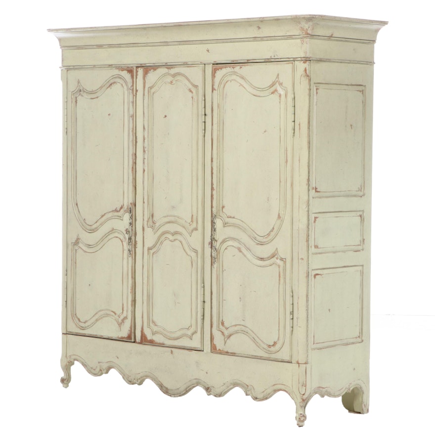 Habersham Louis XV Style Painted Wood Armoire, Late 20th Century