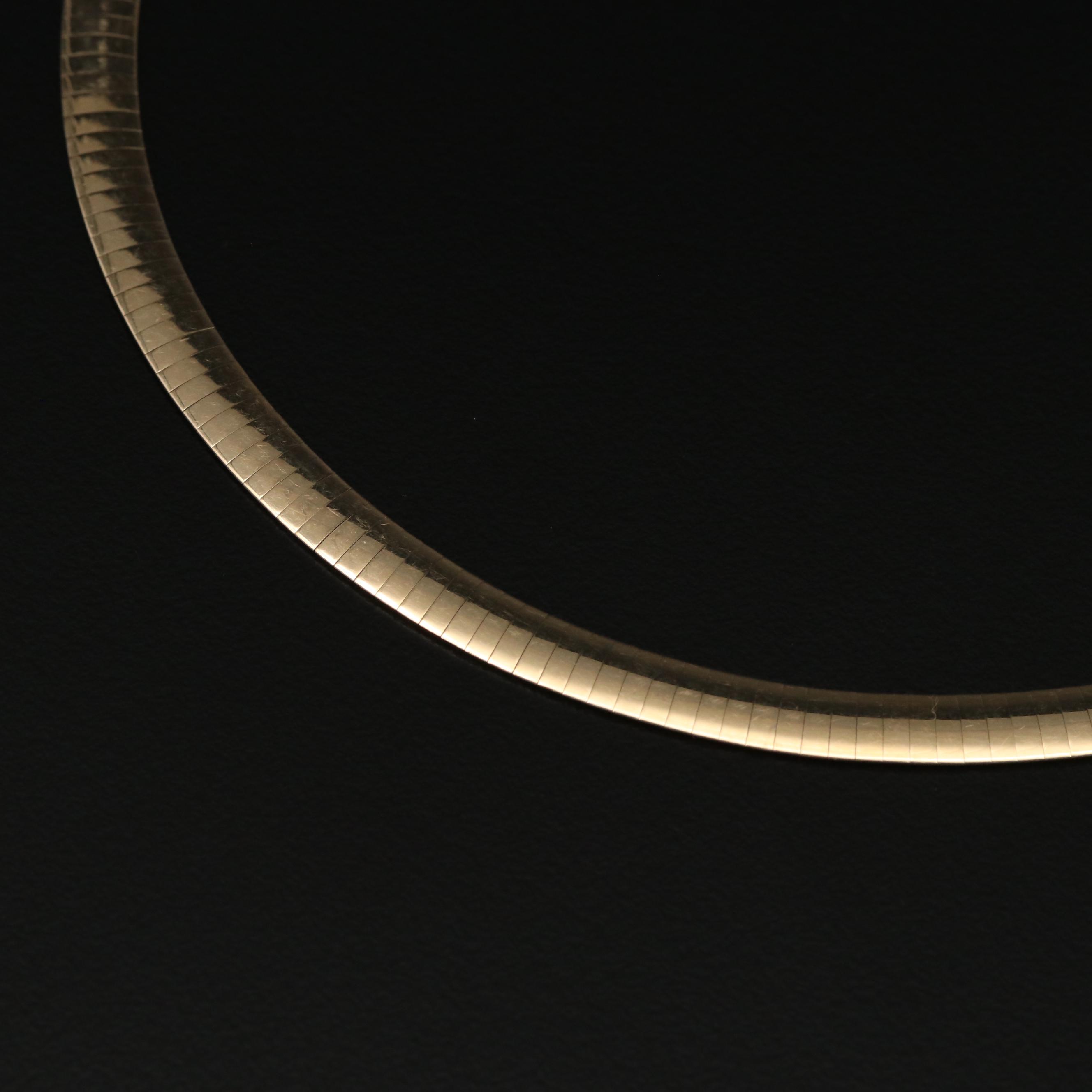 Aurafin 14K Two Tone Reversible Omega Necklace