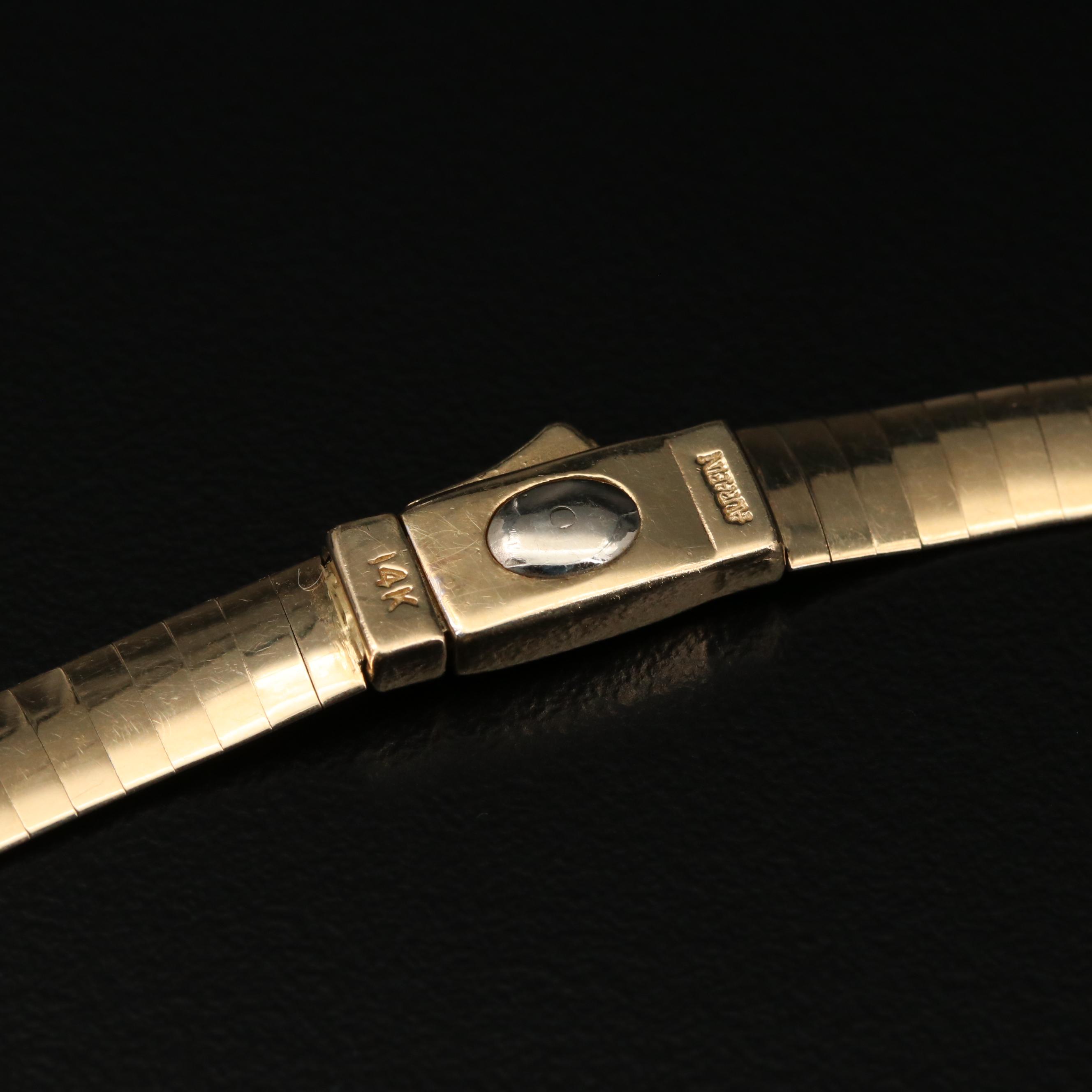 Aurafin 14K Two Tone Reversible Omega Necklace