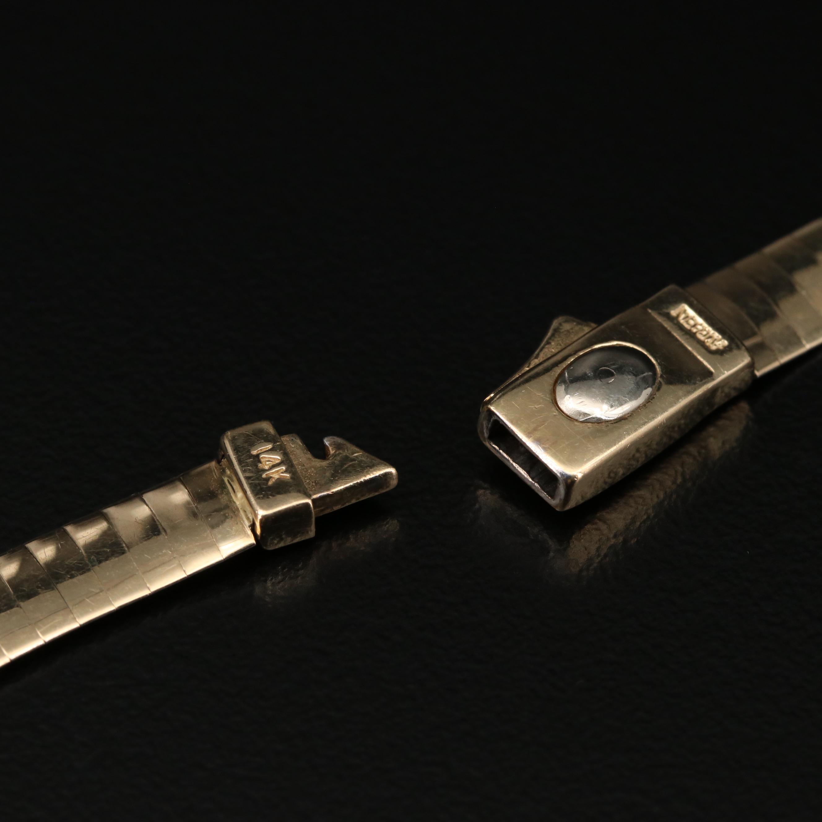 Aurafin 14K Two Tone Reversible Omega Necklace