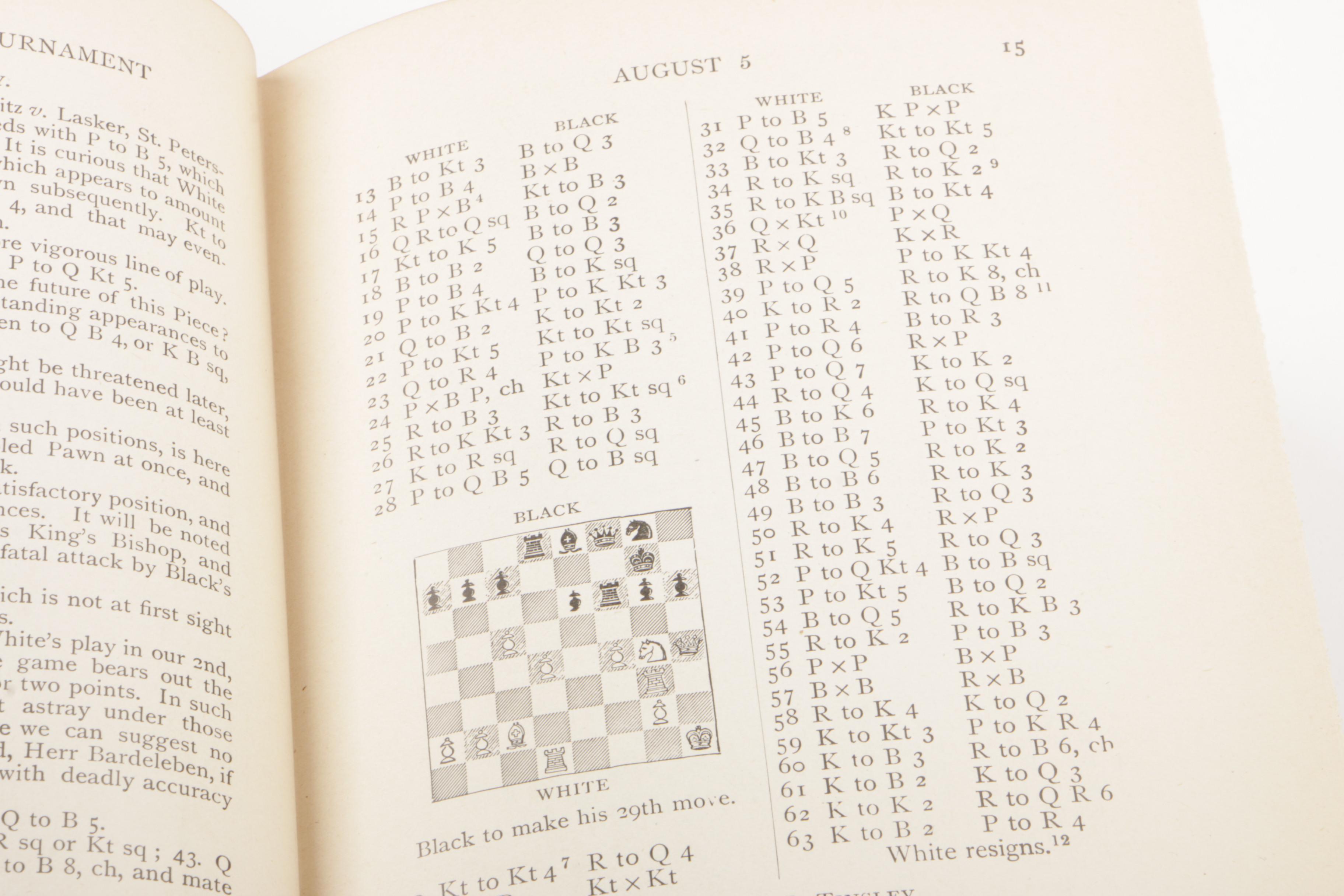 1896 First Edition "The Hastings Chess Tournament" Edited by Horace F. Cheshire
