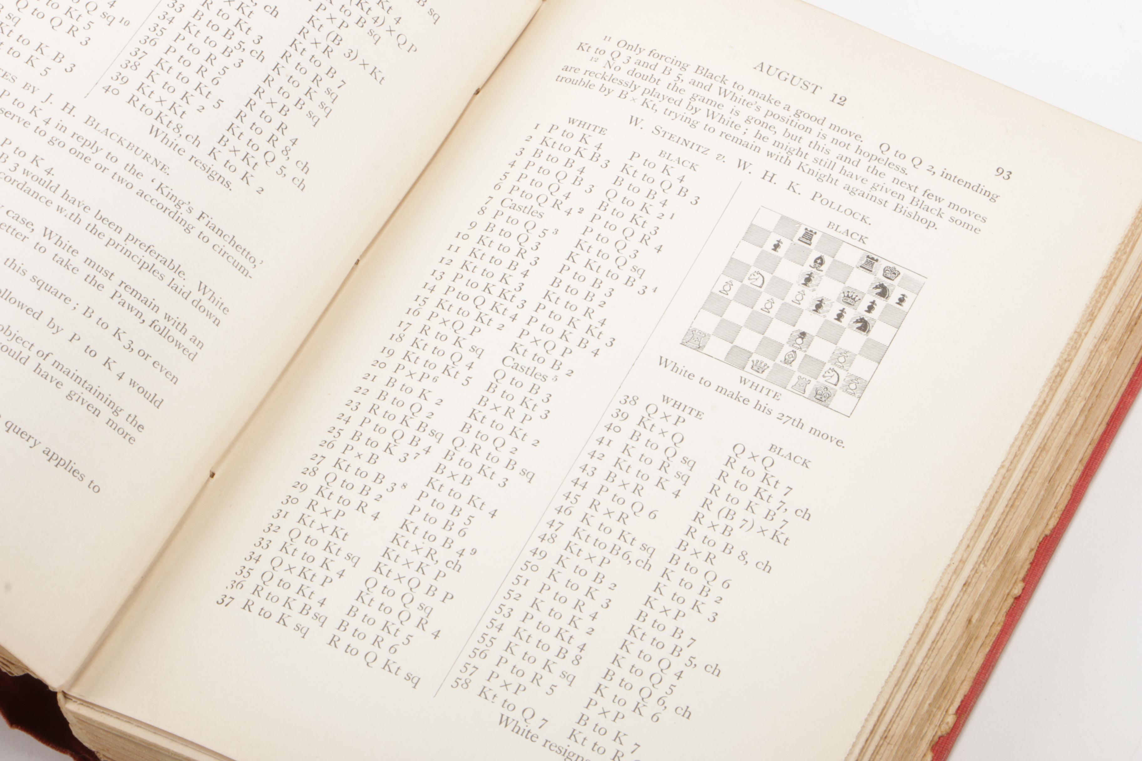 1896 First Edition "The Hastings Chess Tournament" Edited by Horace F. Cheshire