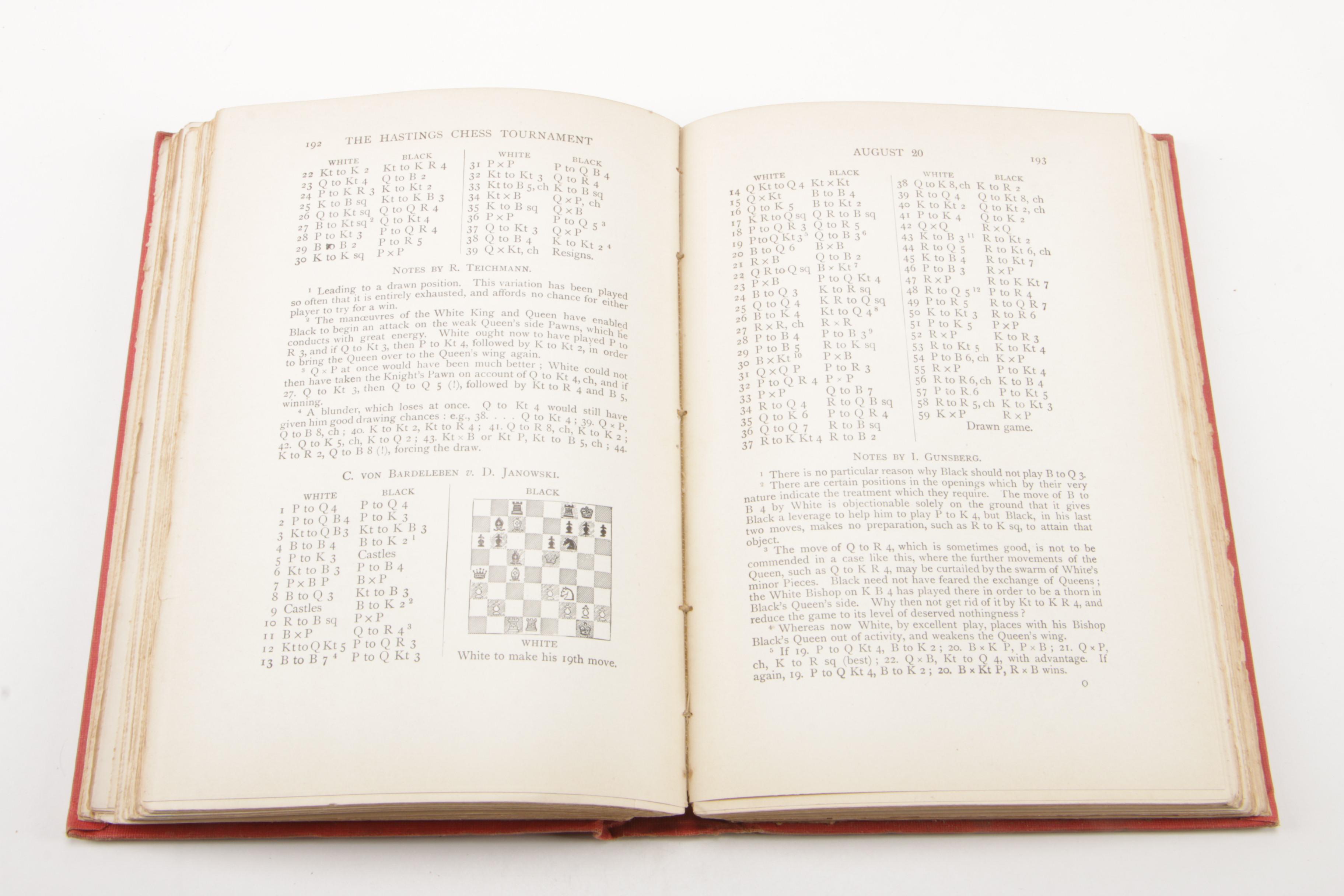 1896 First Edition "The Hastings Chess Tournament" Edited by Horace F. Cheshire