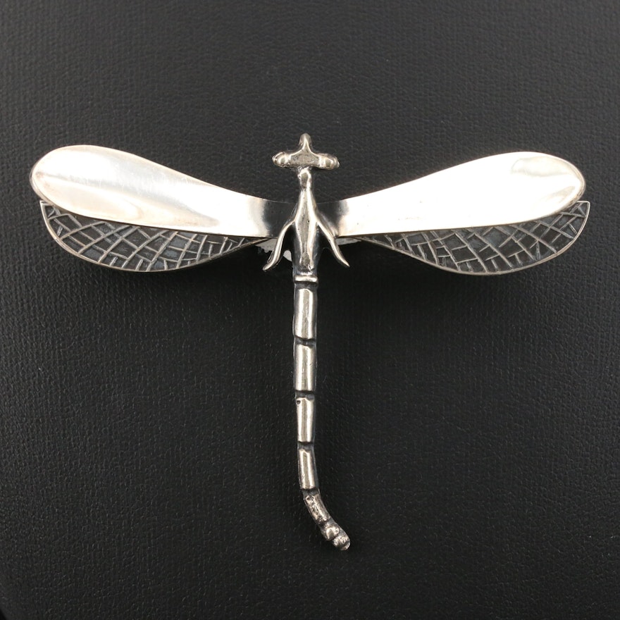 Mexican Sterling Dragonfly Brooch