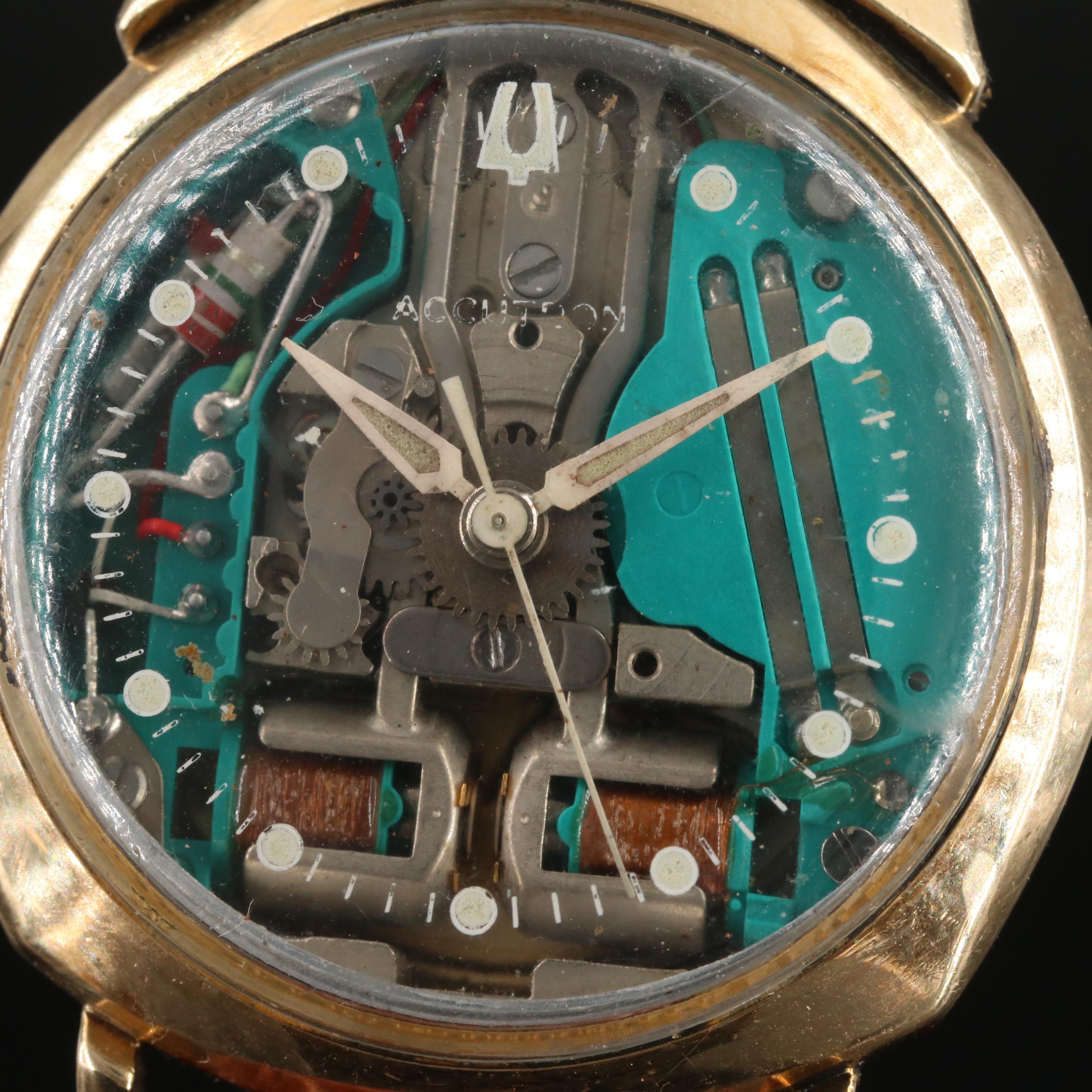 Bulova Accutron Spaceview 14K Gold Watch