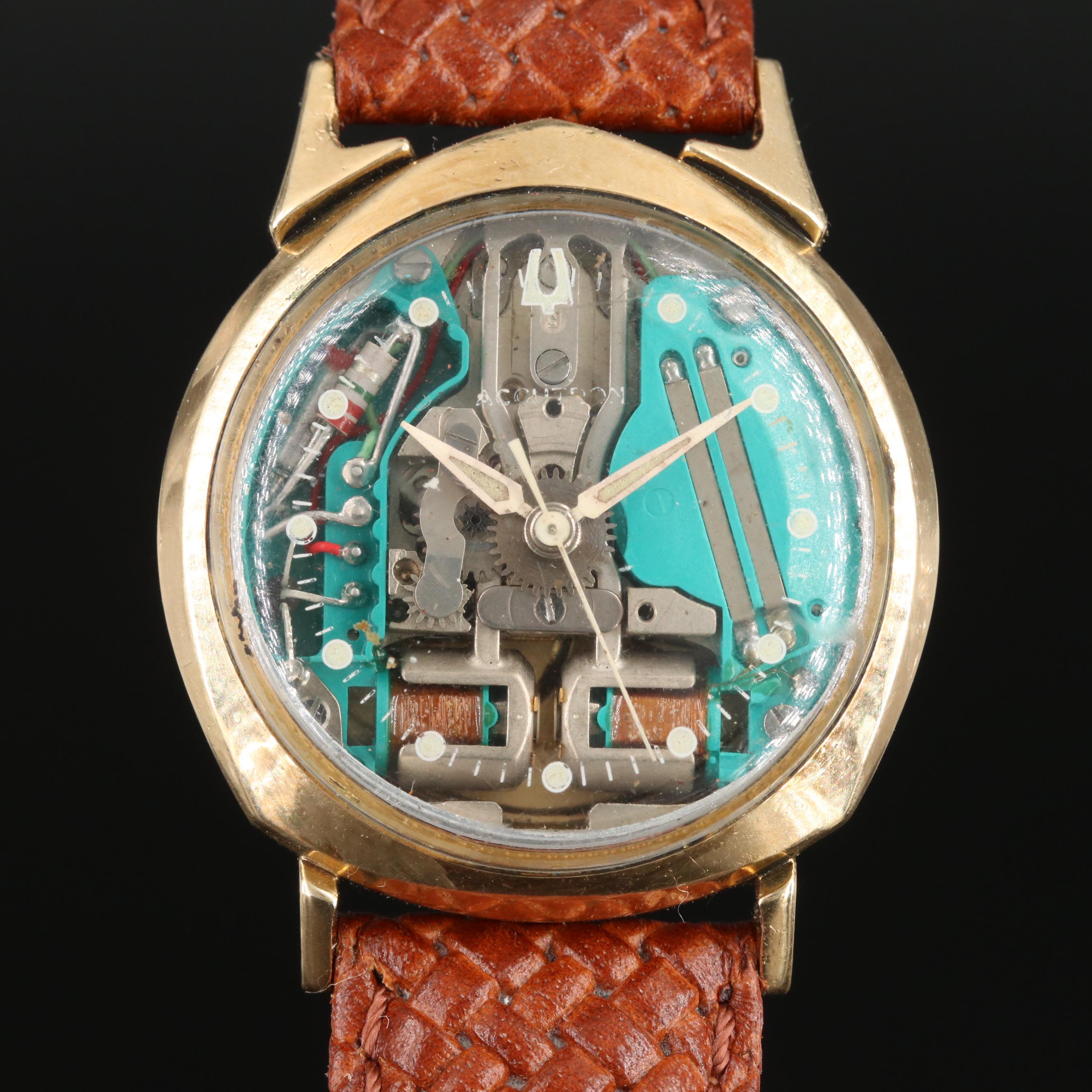 Bulova Accutron Spaceview 14K Gold Watch