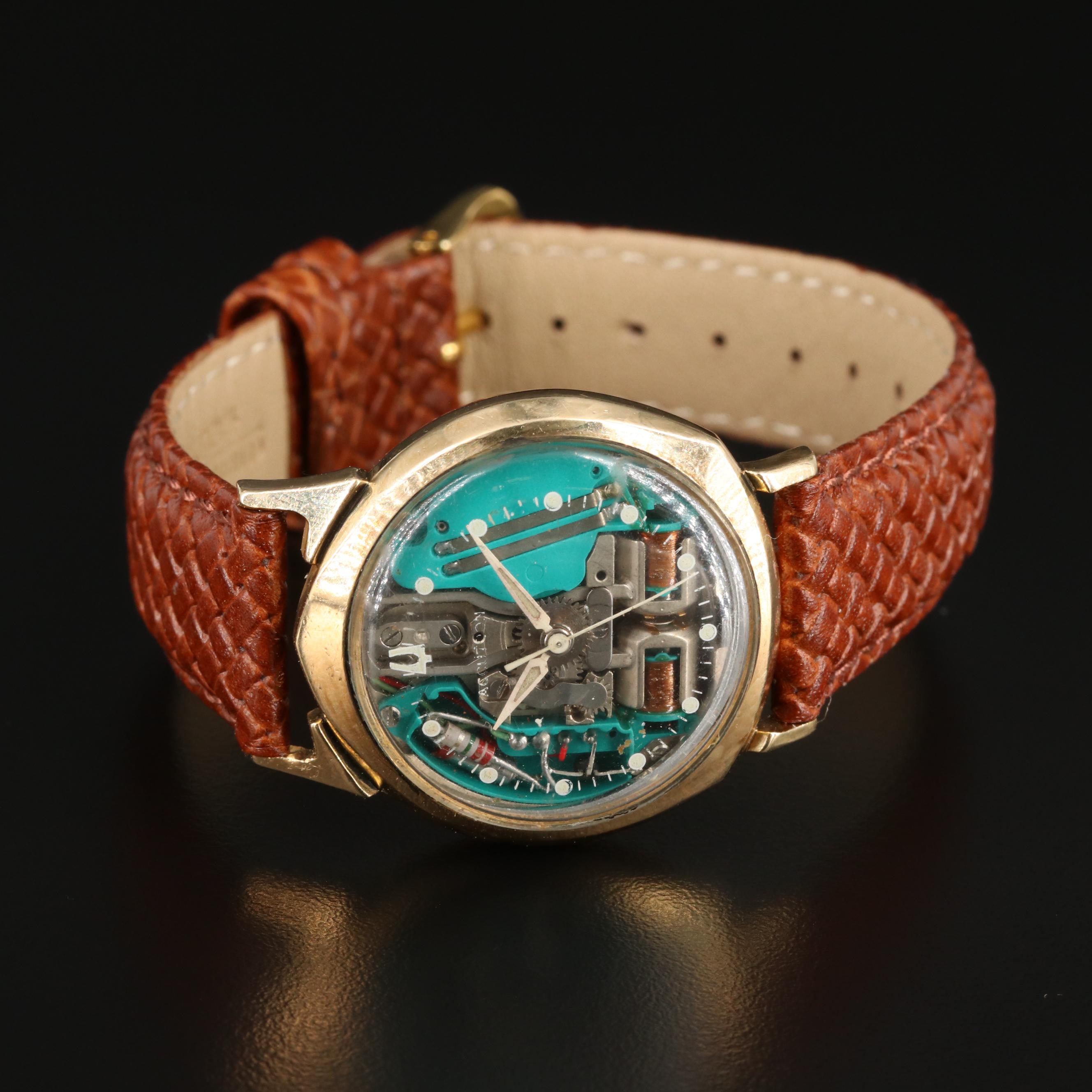 Bulova Accutron Spaceview 14K Gold Watch