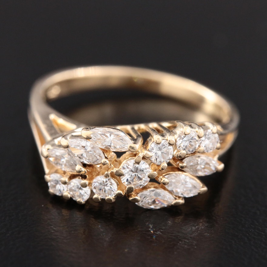 14K Yellow Gold 0.75 CTW Diamond Ring