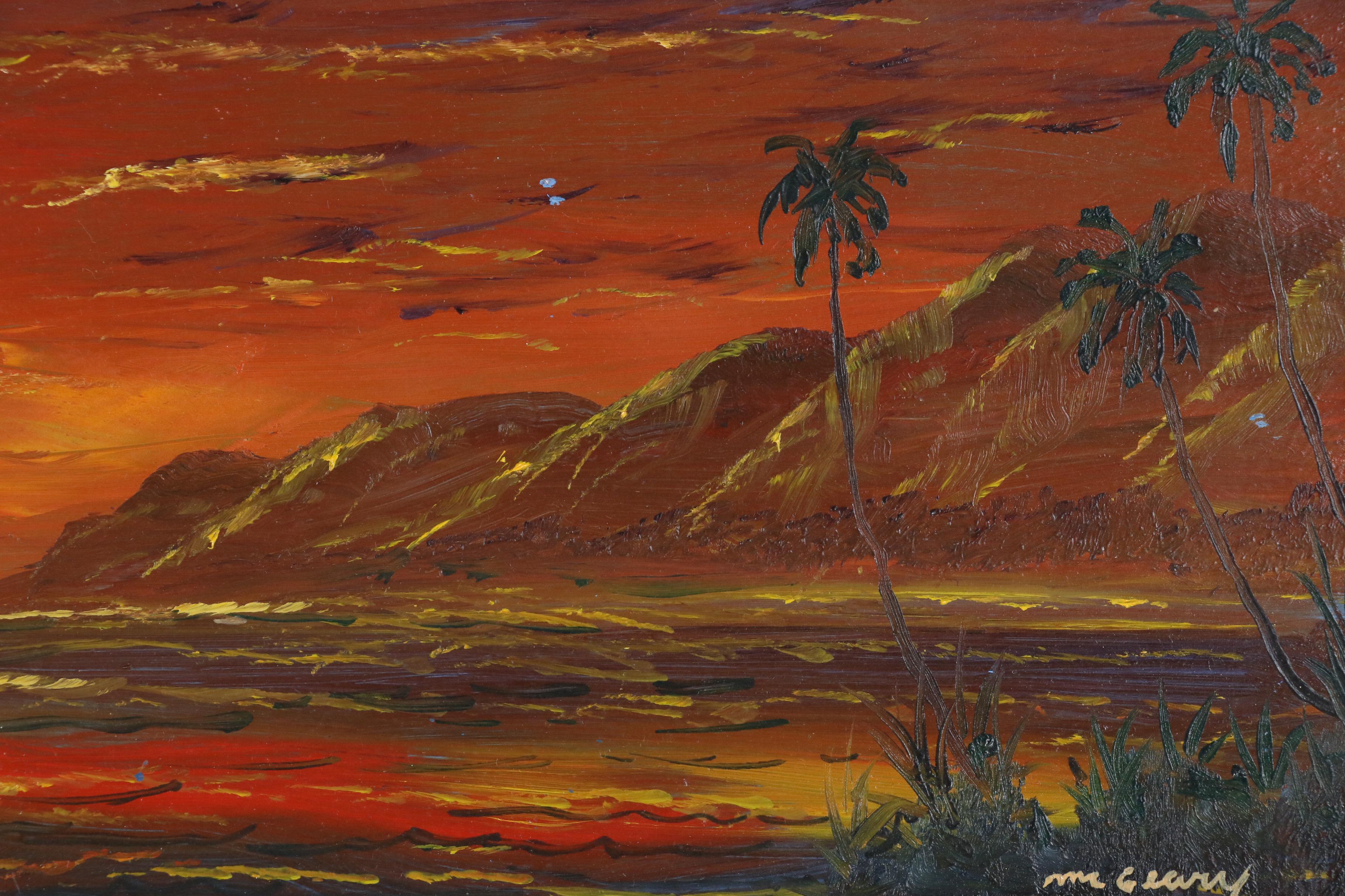 Dennis McGeary Oil Painting of Hawaiian Sunset Seascape