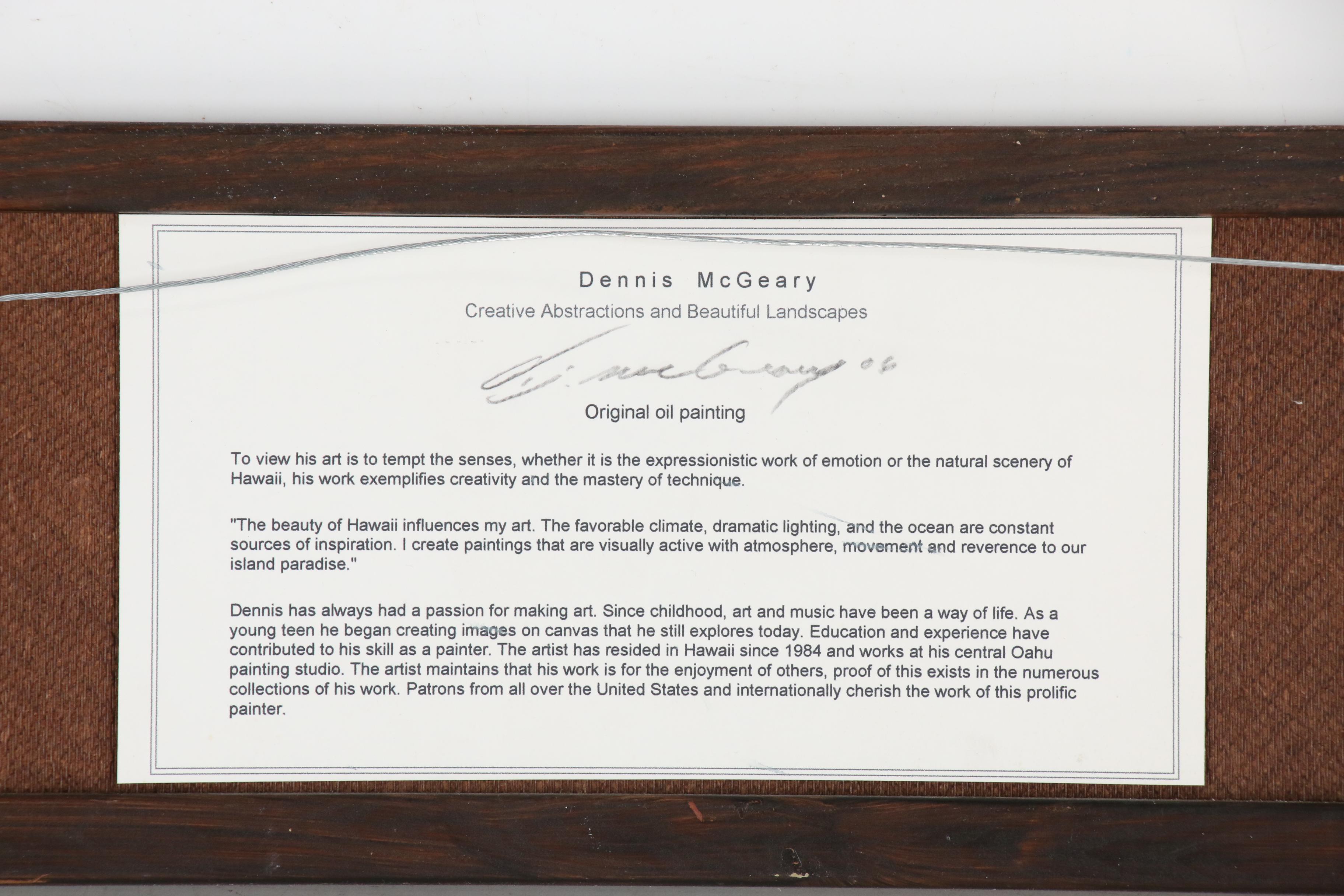 Dennis McGeary Oil Painting of Hawaiian Sunset Seascape