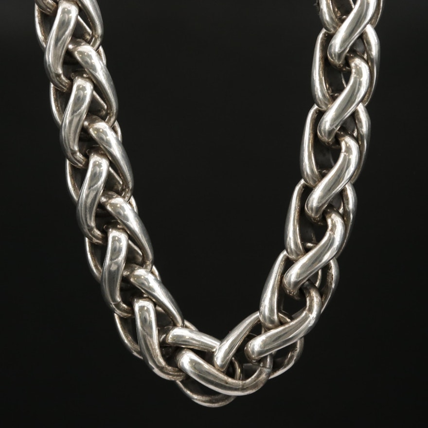 David Yurman Sterling Wheat Chain Necklace