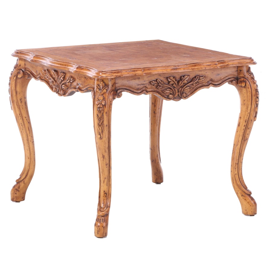 Louis XV Style House of France Oak and Maple End Table, Late 20th Century