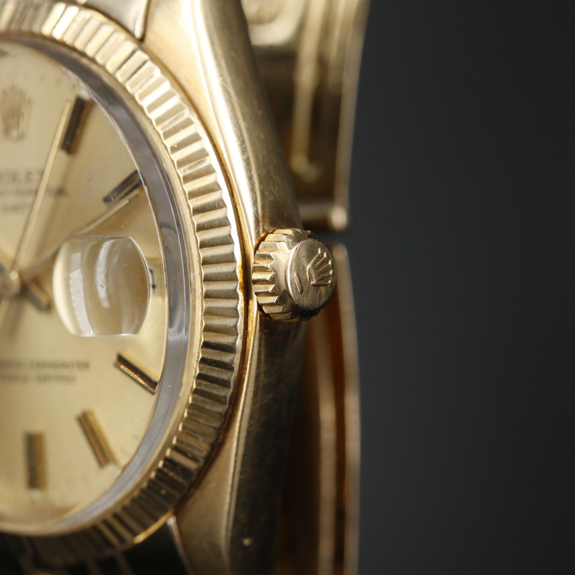 1979 Rolex Oyster Perpetual Date 14K Gold Automatic Watch