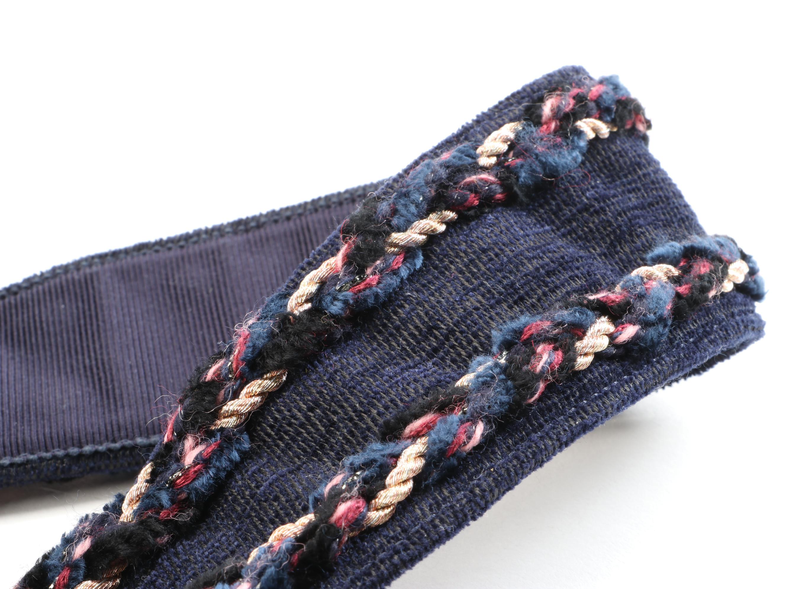 Chanel Paris Quilted Cosmopolite Stroller in Navy Wool Velvet