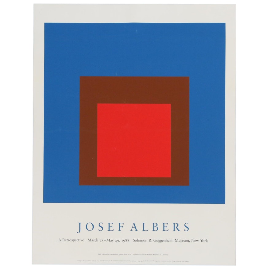 Serigraph Exhibition Poster for Josef Albers at Guggenheim, 1988