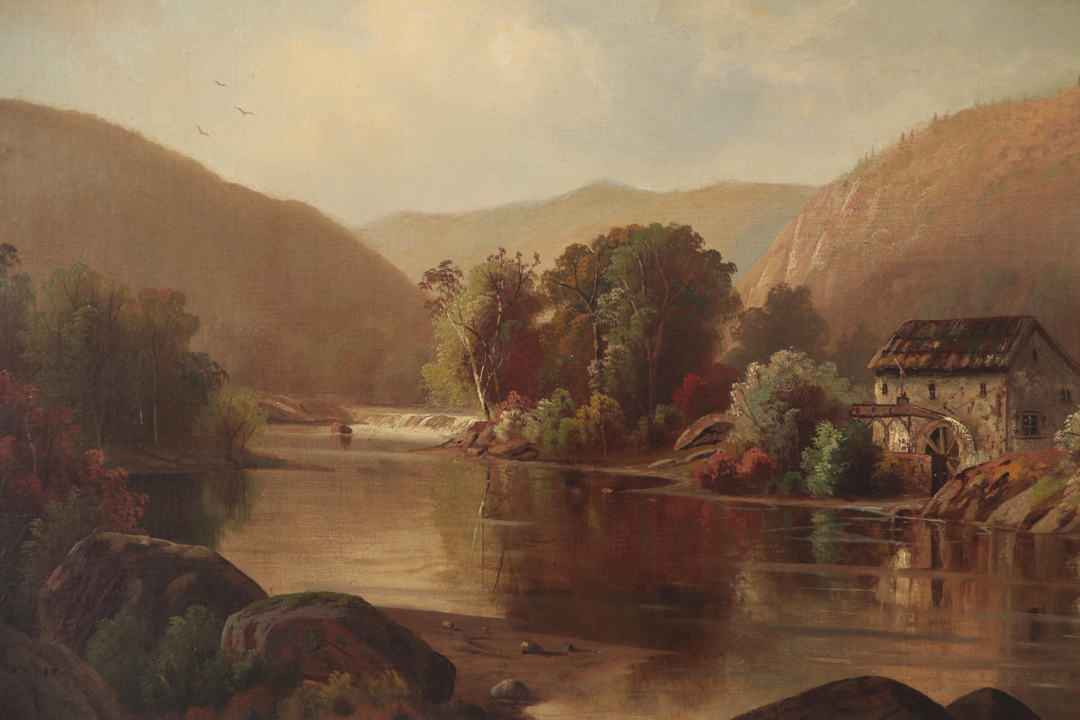 Henry W. Kemper Autumn Landscape Oil Painting, Late 19th Century