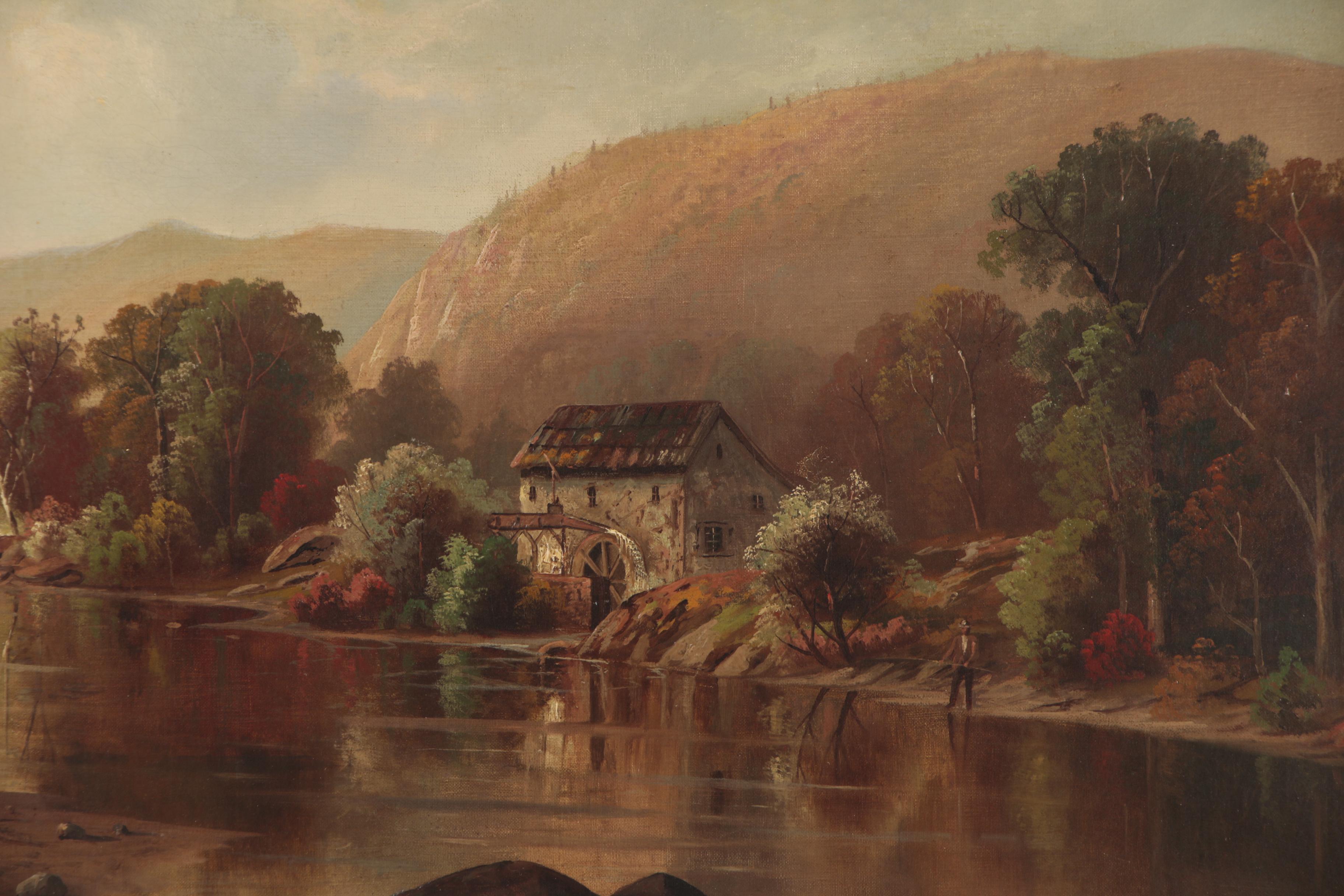 Henry W. Kemper Autumn Landscape Oil Painting, Late 19th Century