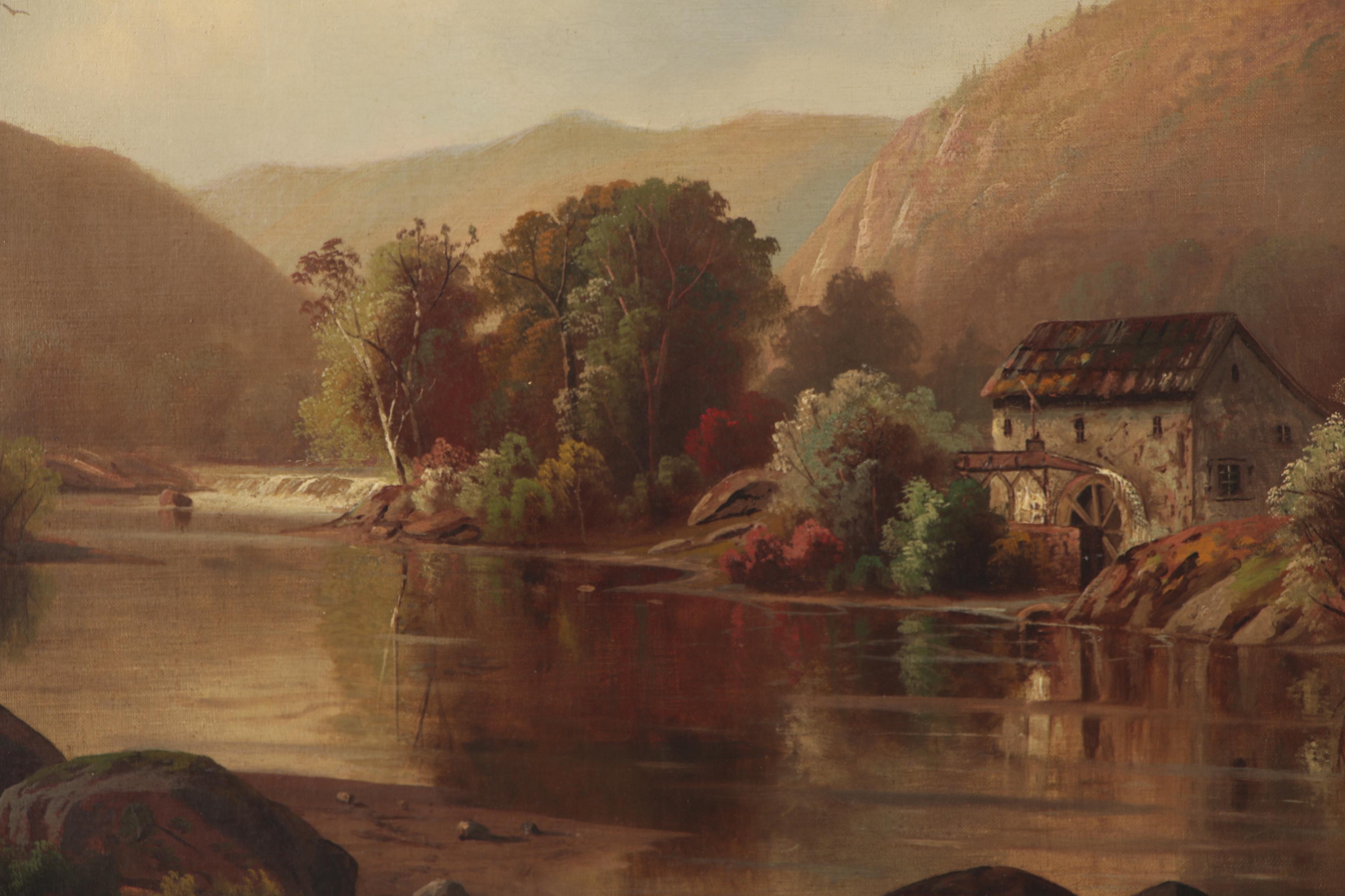 Henry W. Kemper Autumn Landscape Oil Painting, Late 19th Century