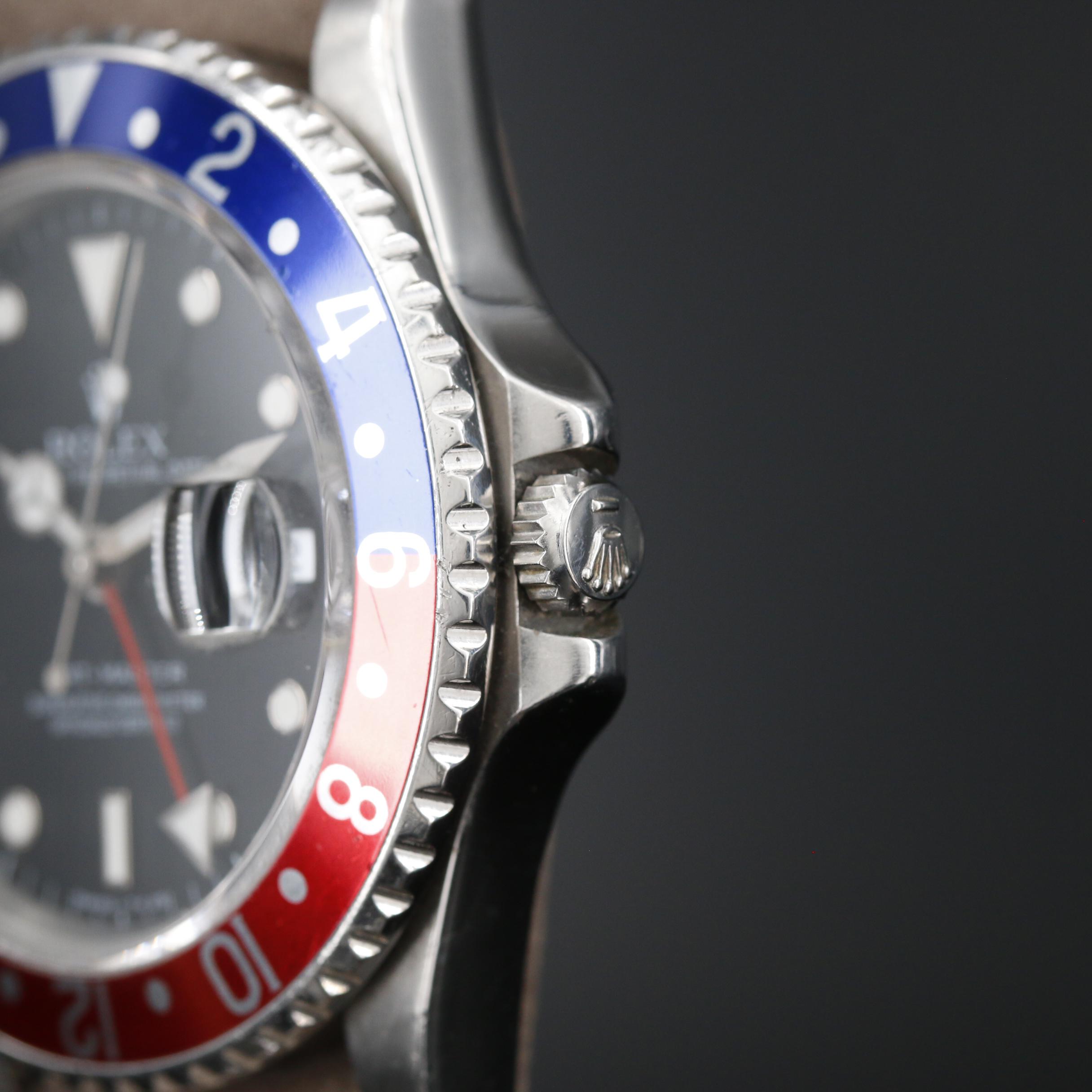 Rolex GMT - Master "Pepsi" Bezel Stainless Steel Automatic Watch, Vintage