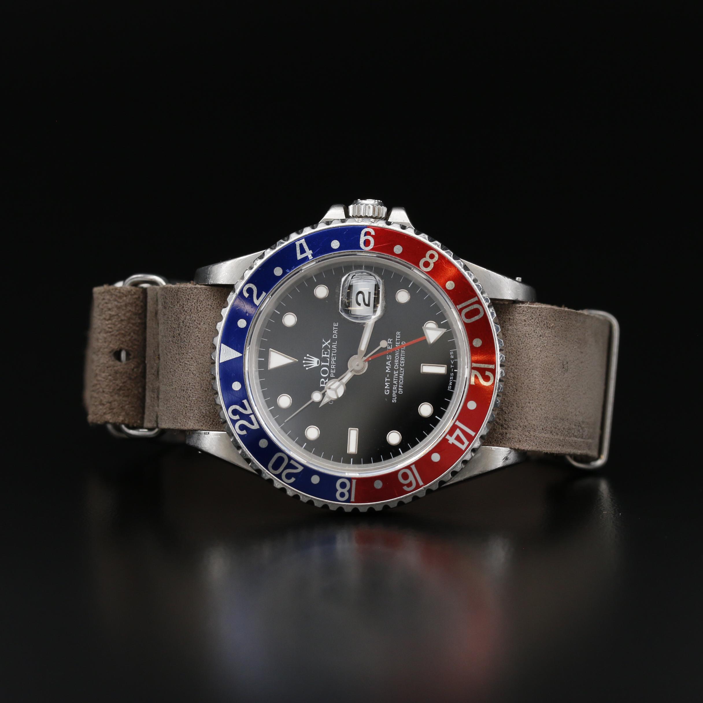 Rolex GMT - Master "Pepsi" Bezel Stainless Steel Automatic Watch, Vintage