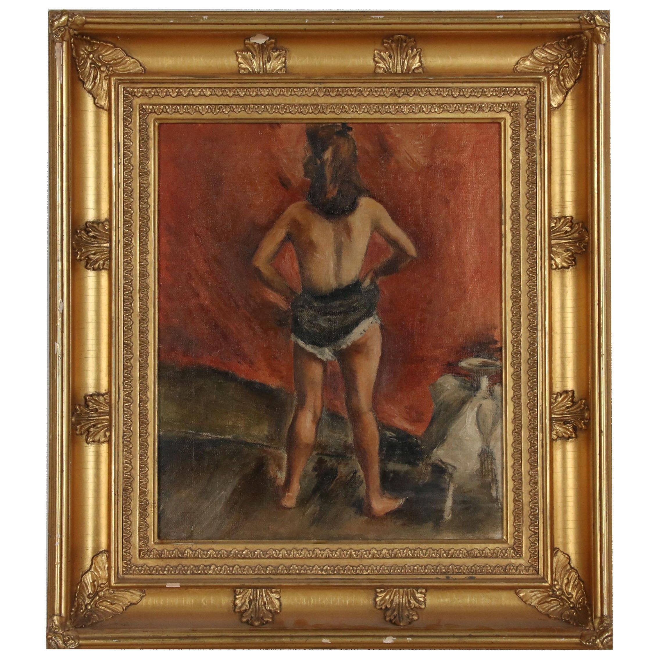 Figure Oil Painting of Standing Woman