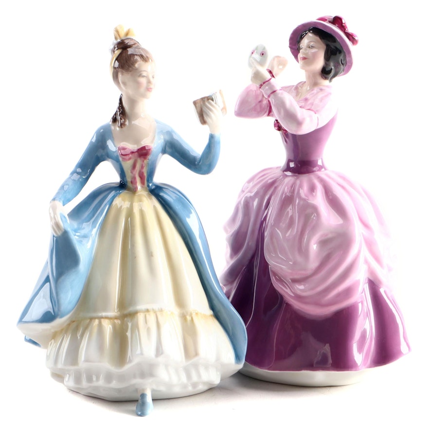 Royal Doulton "Lady Pamela" and "Leading Lady" Bone China Figurines