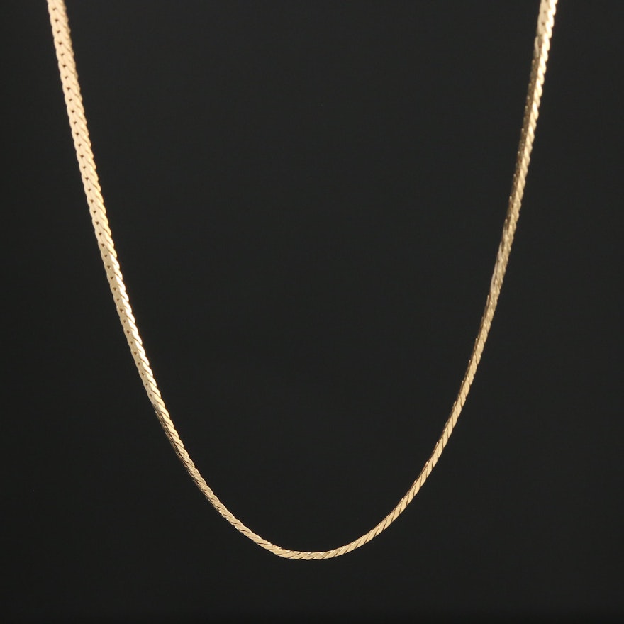 14K Yellow Gold Herringbone Chain