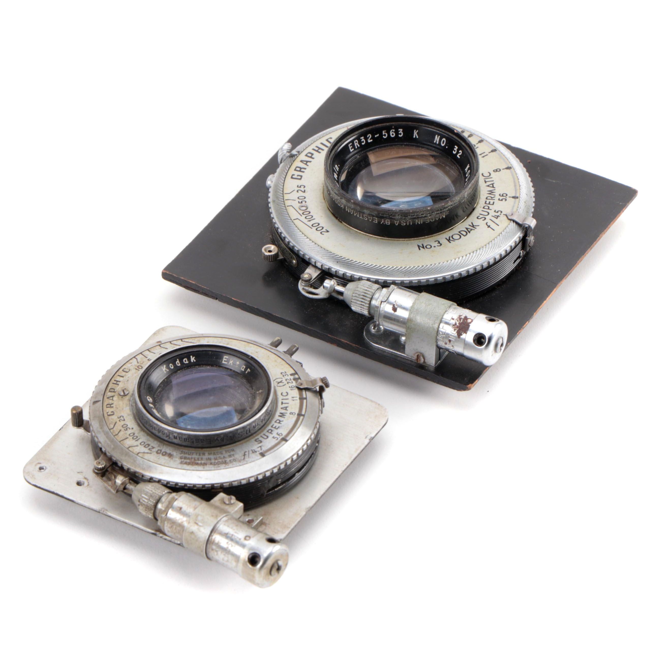 Kodak Anastigmat and Ektar Supermatic Shutter Lenses, Mid-20th Century
