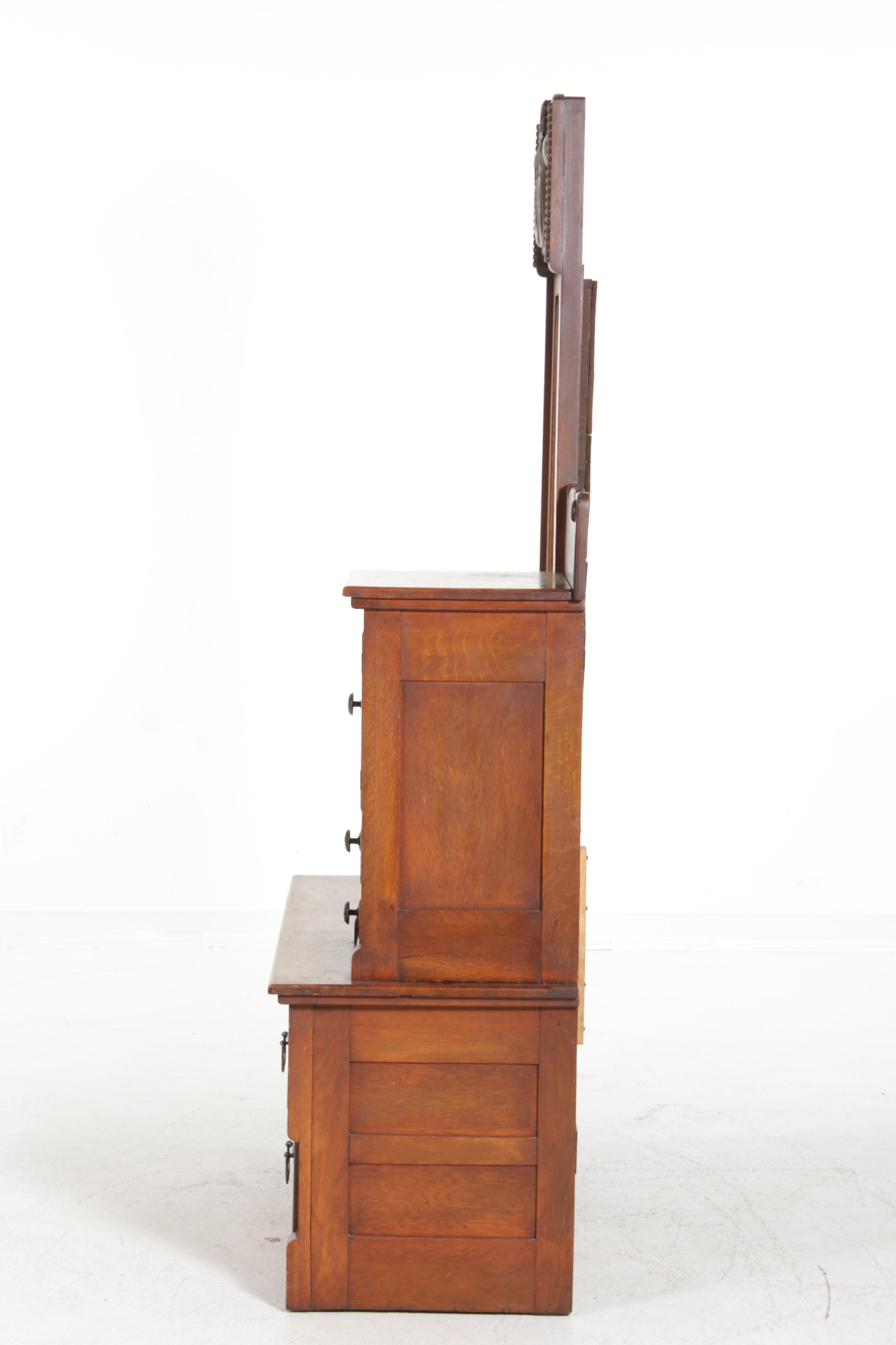 Late Victorian Hardwood Gentleman's Dresser, Late 19th/Early 20th Century