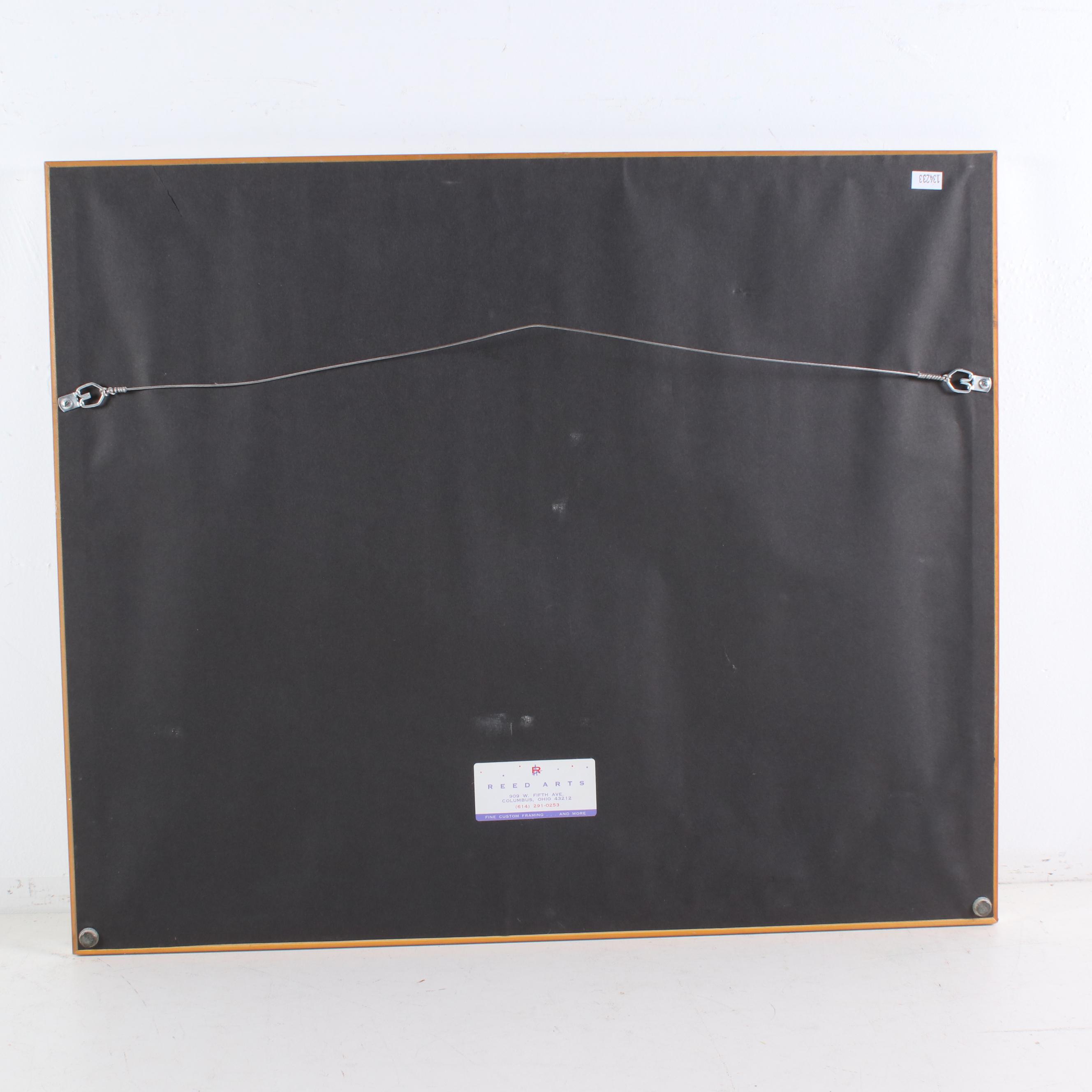 Charcoal Drawing of Chinese Man Steering a Sampan