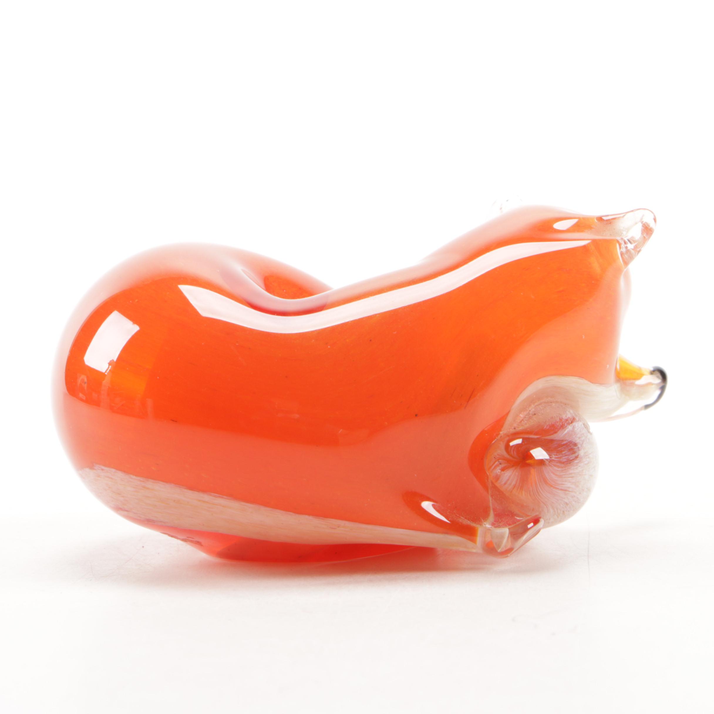 Paul Miller for Langham Glass "Fox at Rest" Paperweight