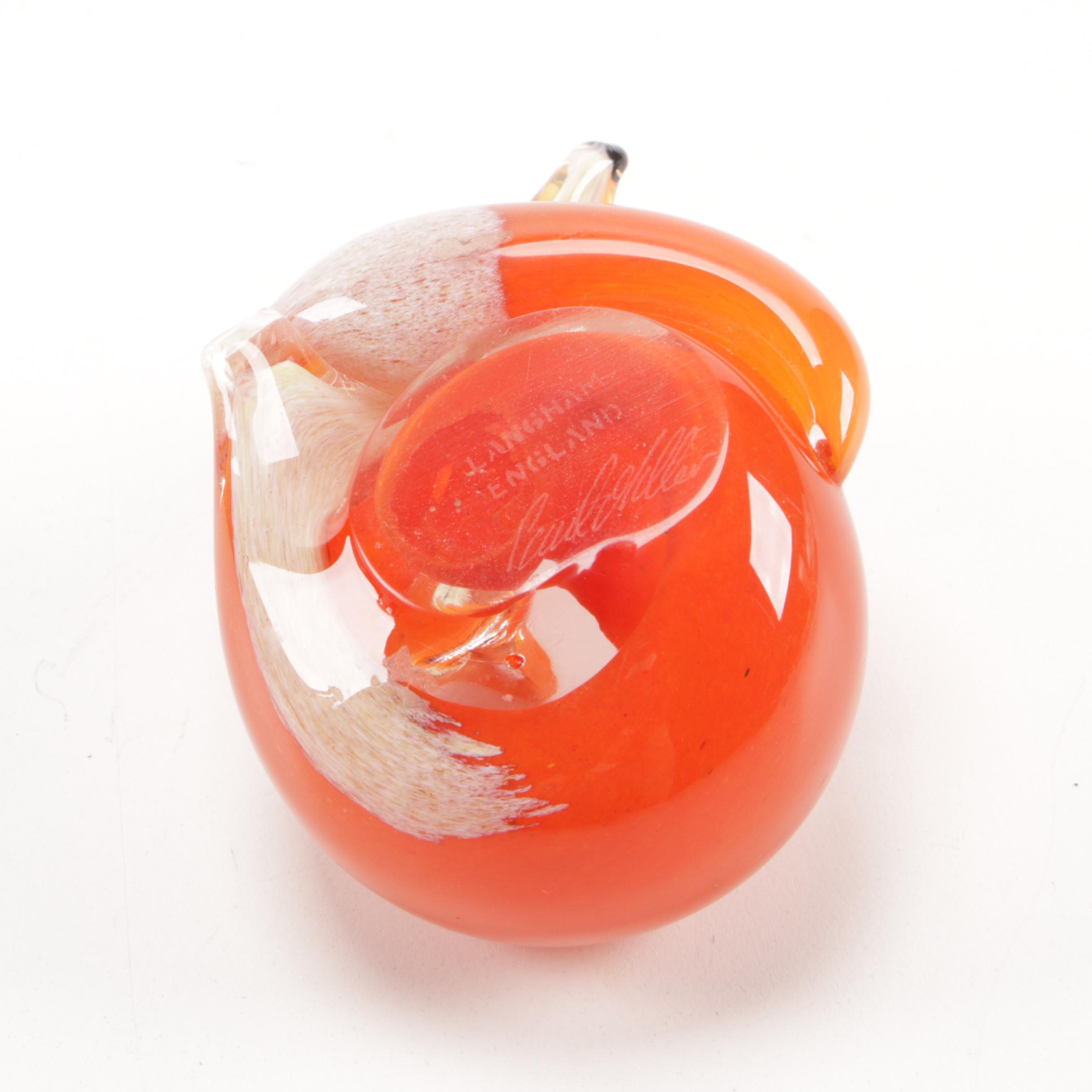 Paul Miller for Langham Glass "Fox at Rest" Paperweight