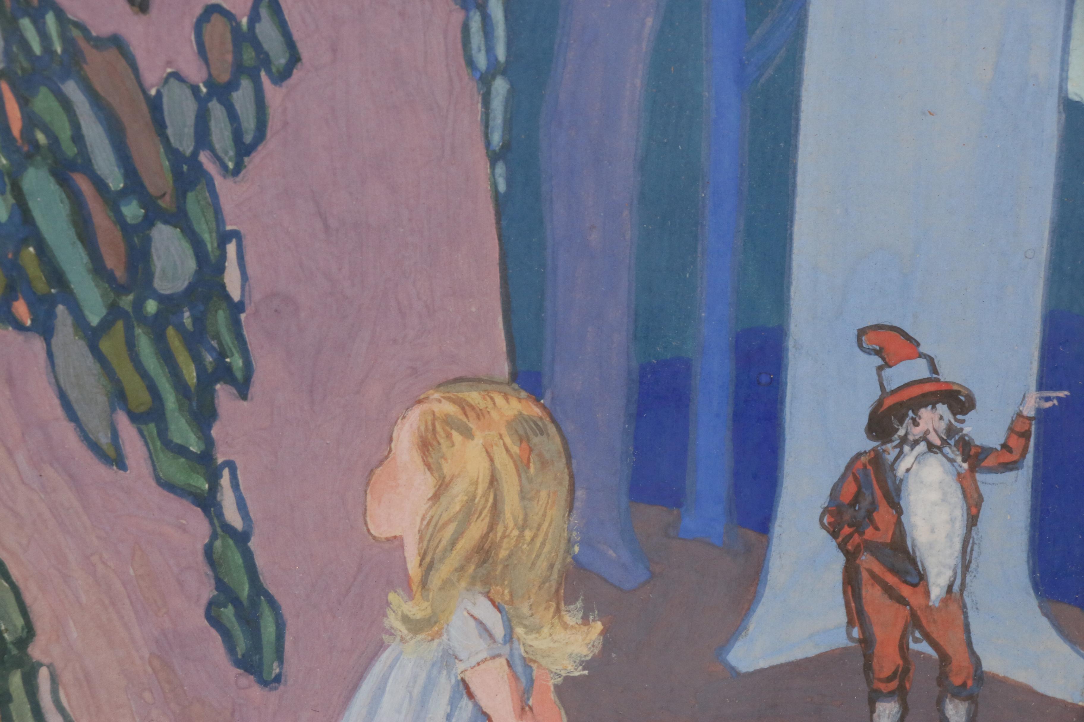 B. Cory Kilvert Whimsical Gouache Illustration, Circa 1940