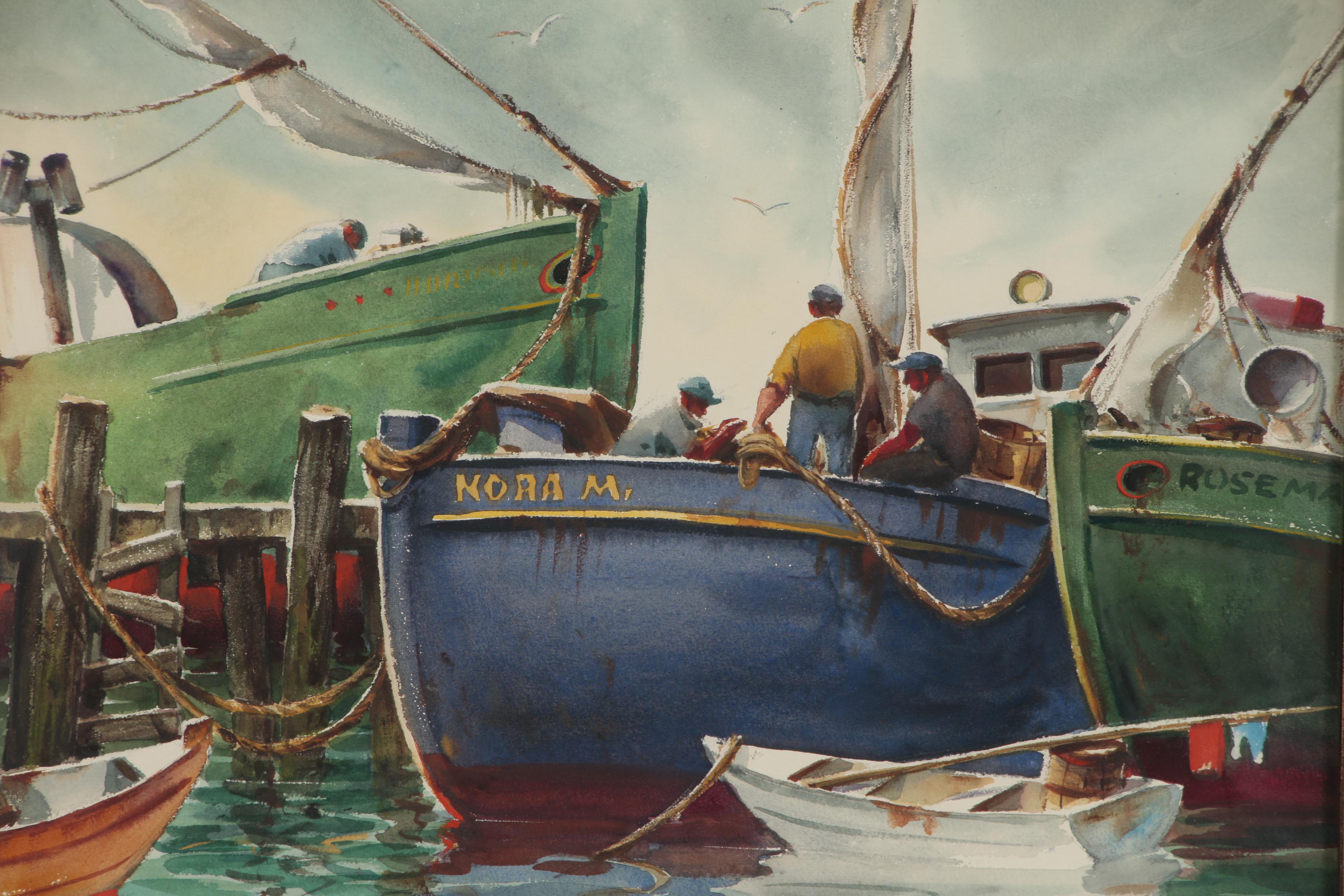 Henry Martin Gasser Watercolor Painting with "Techniques of Painting..." Book