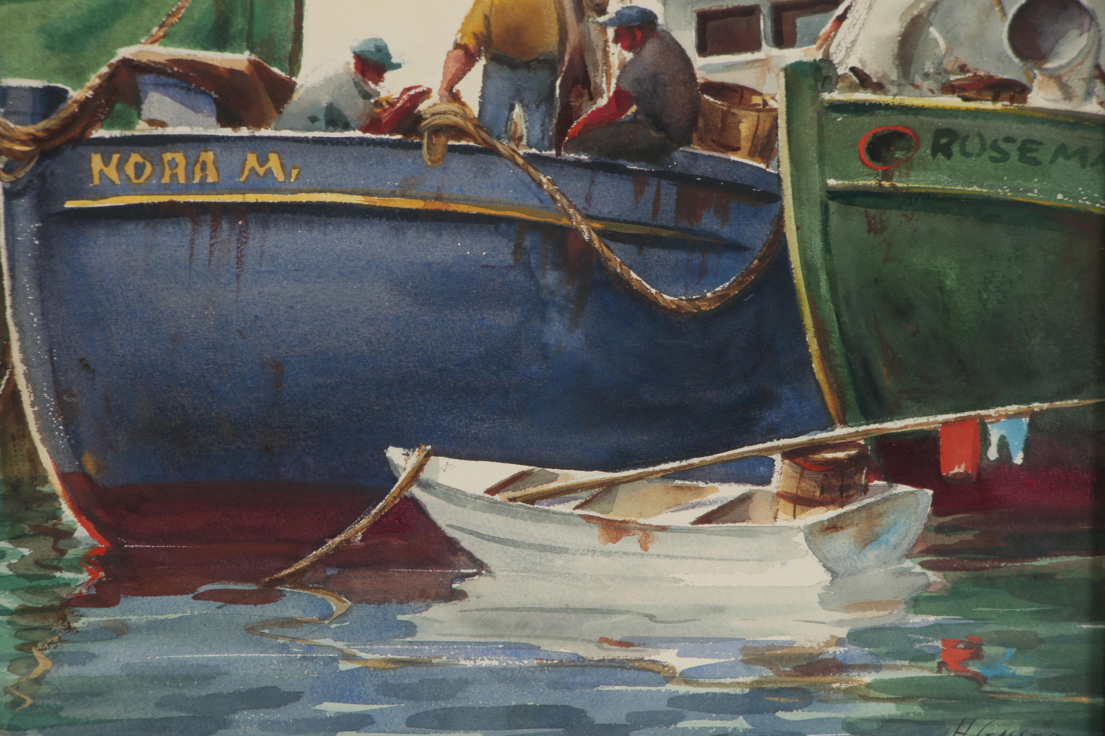 Henry Martin Gasser Watercolor Painting with "Techniques of Painting..." Book