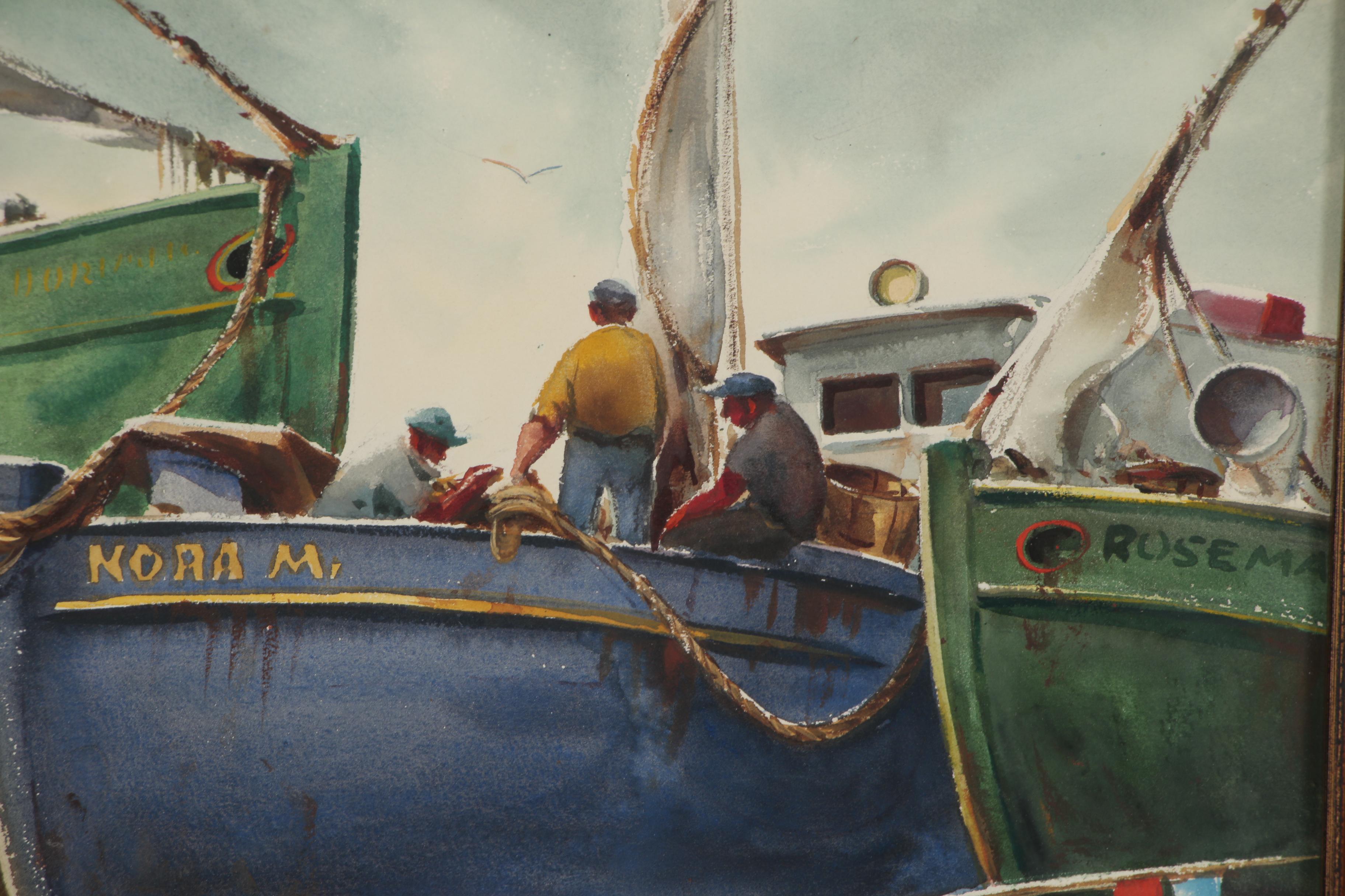 Henry Martin Gasser Watercolor Painting with "Techniques of Painting..." Book