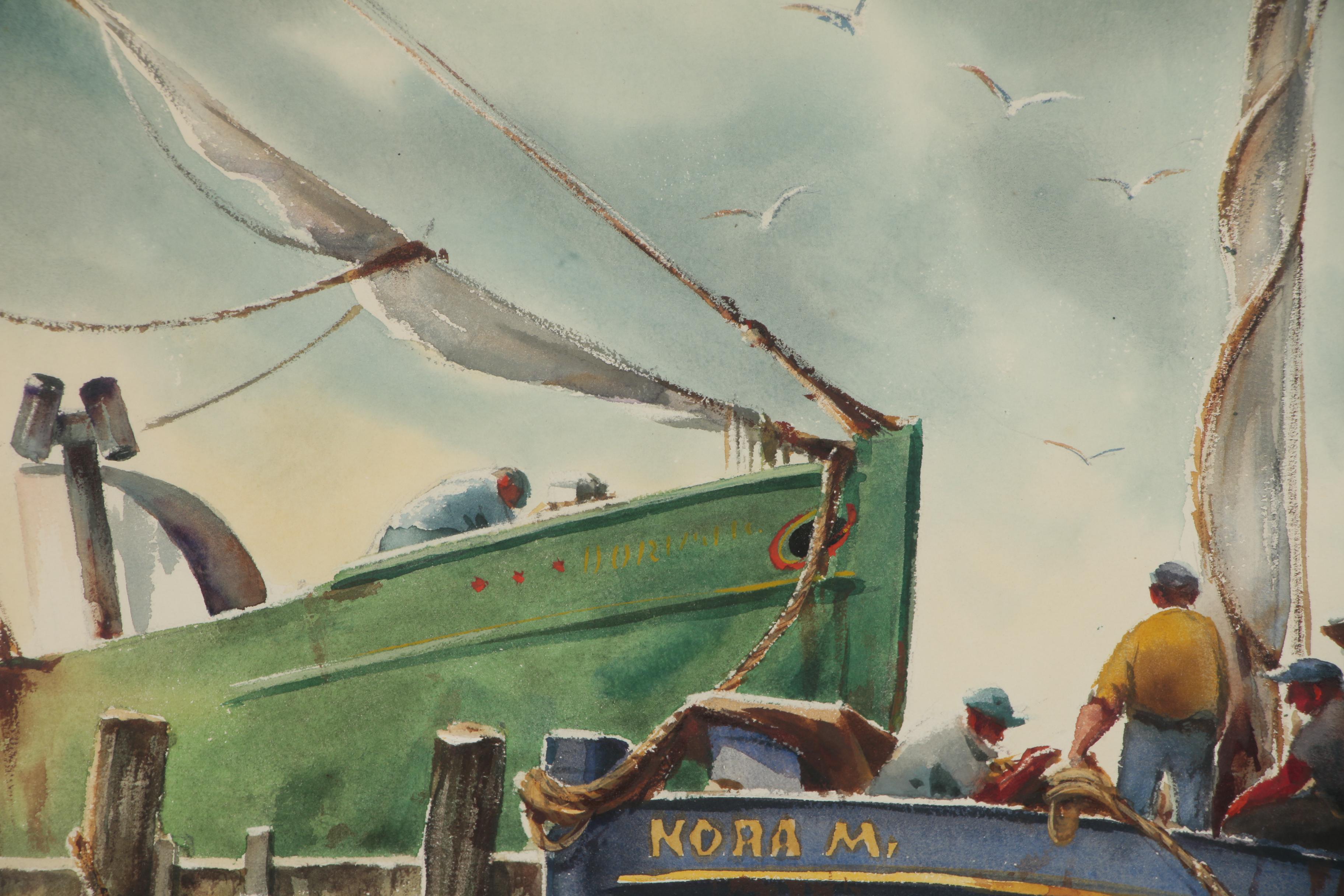 Henry Martin Gasser Watercolor Painting with "Techniques of Painting..." Book