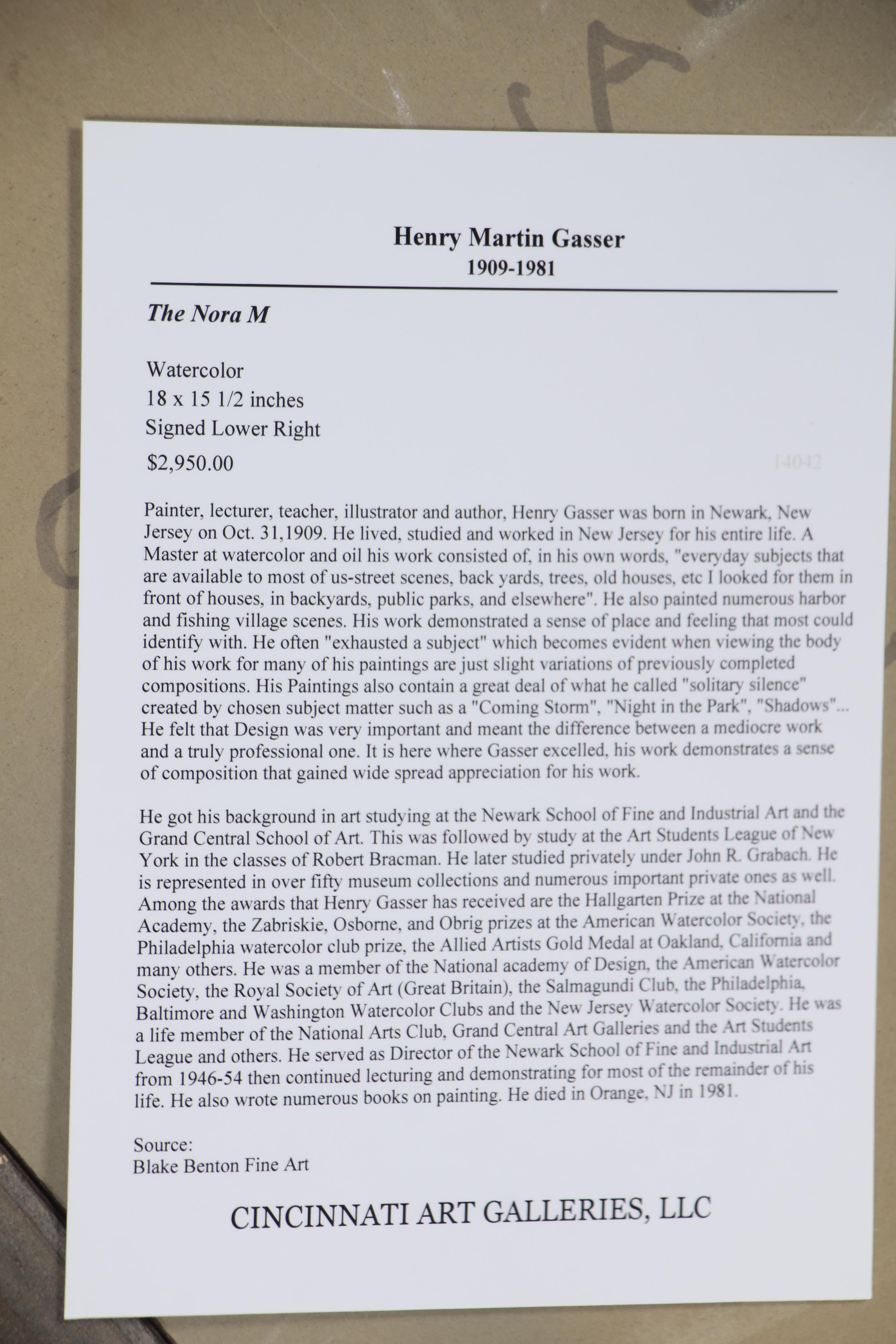Henry Martin Gasser Watercolor Painting with "Techniques of Painting..." Book