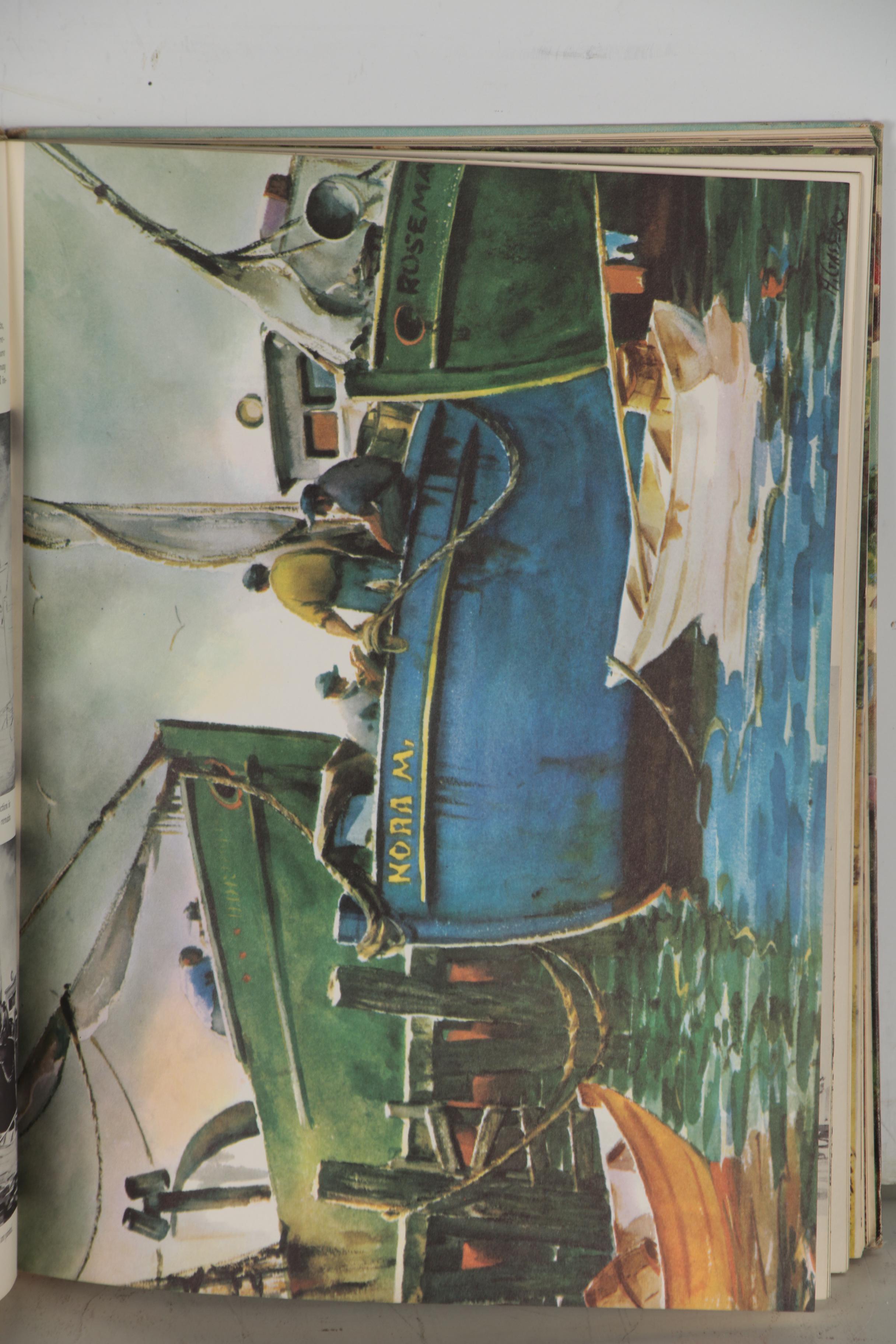 Henry Martin Gasser Watercolor Painting with "Techniques of Painting..." Book