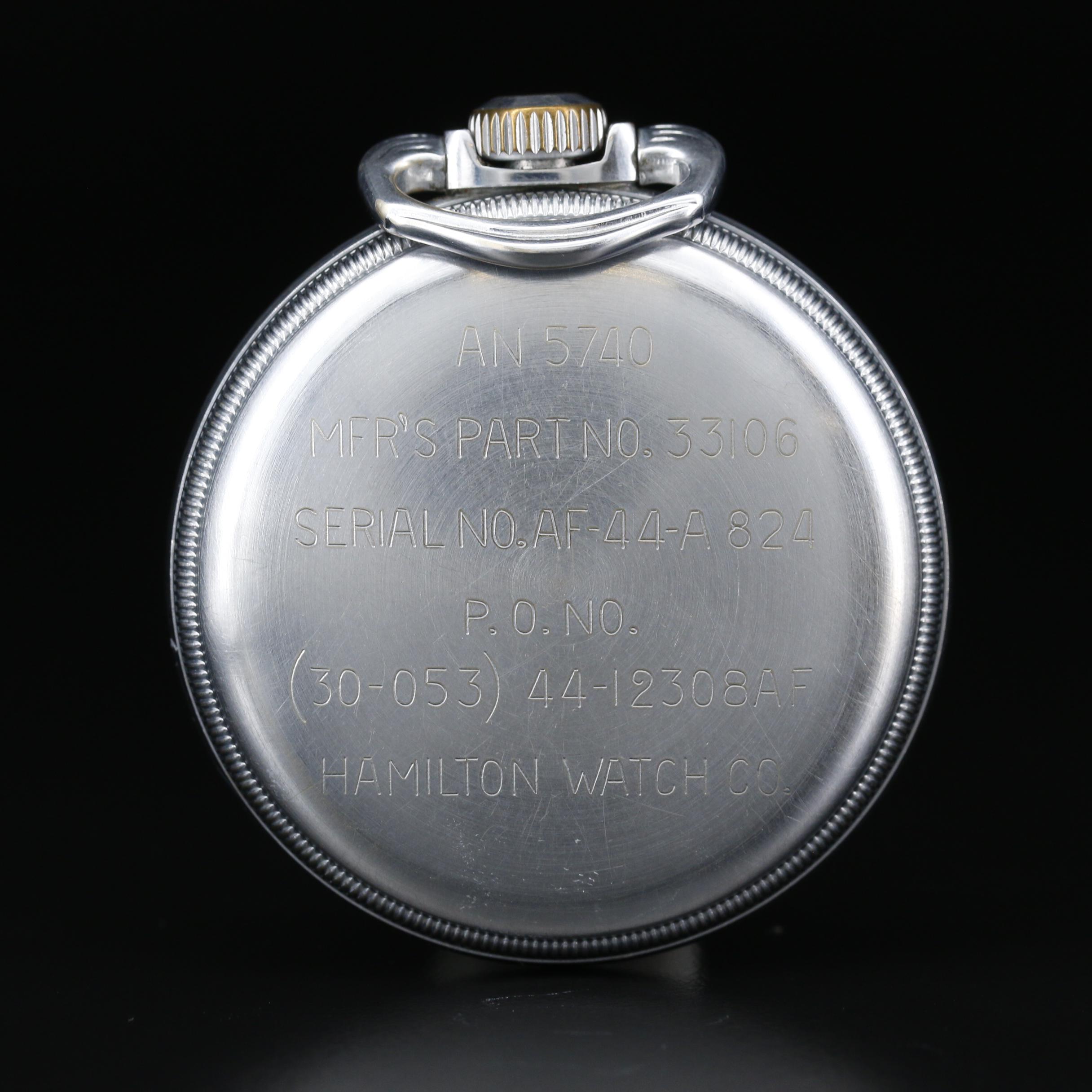 Vintage Hamilton AN-5740 WWII U.S. Army Air Force Navigation Pocket Watch