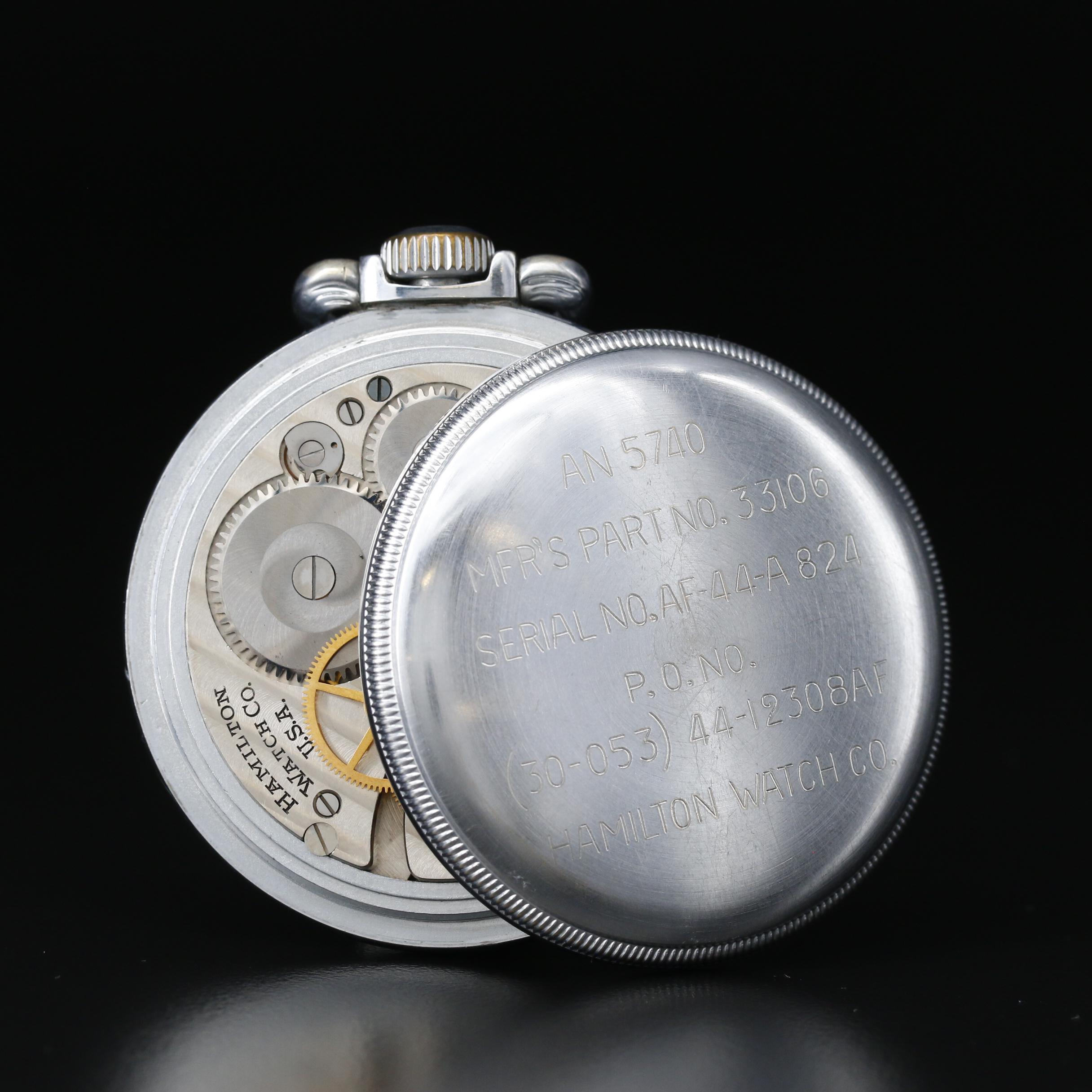 Vintage Hamilton AN-5740 WWII U.S. Army Air Force Navigation Pocket Watch