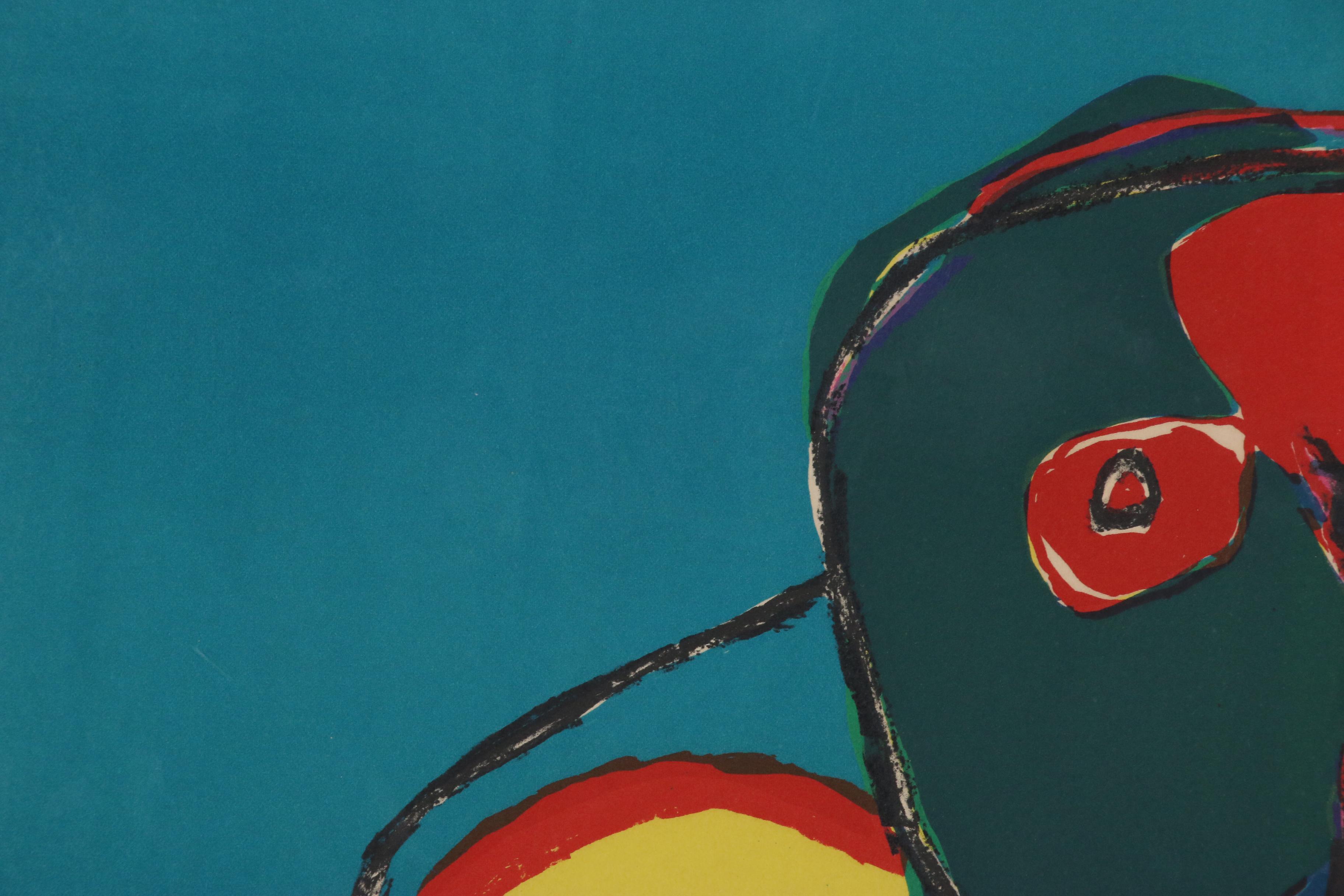 Karel Appel Abstract Figural Lithograph