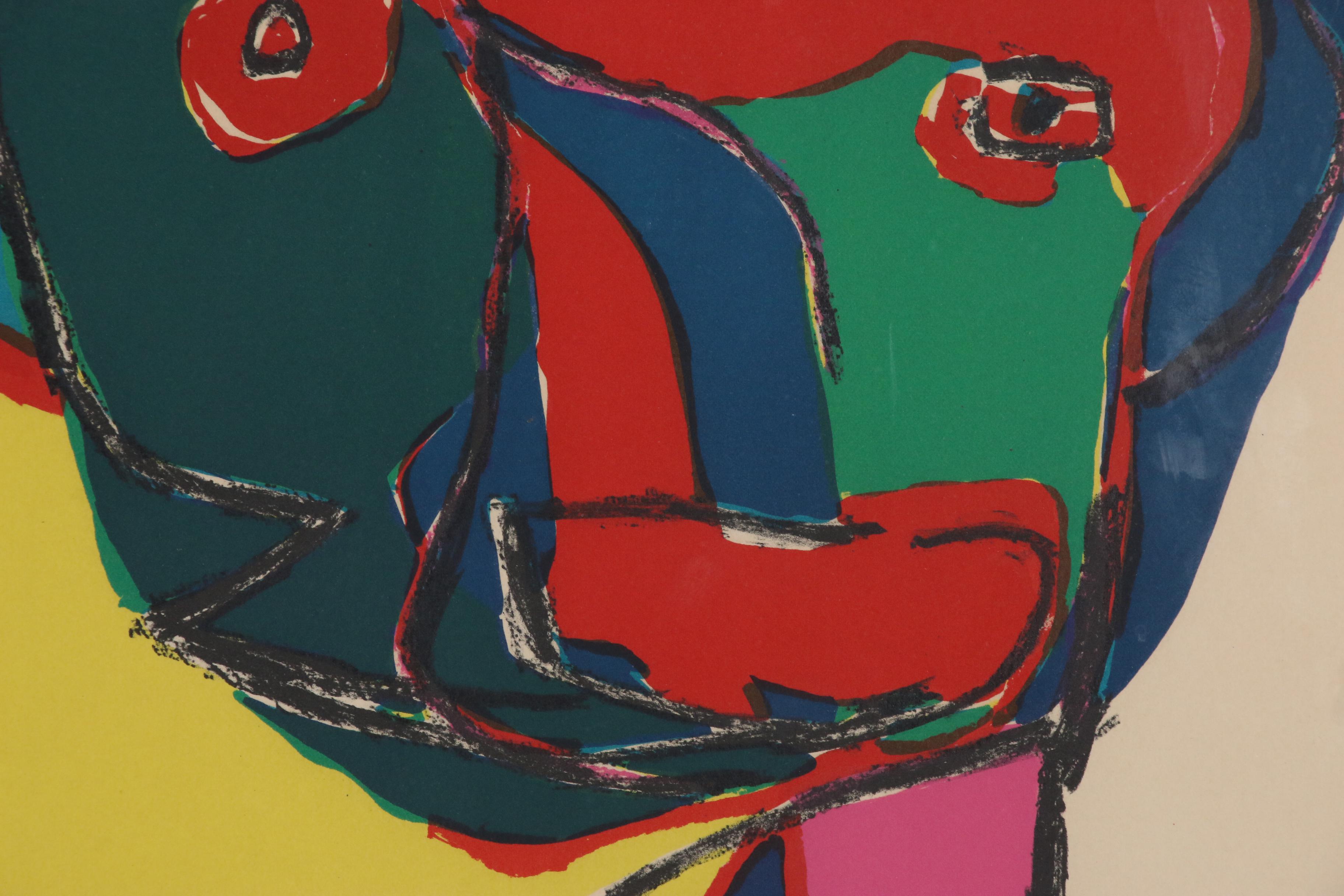 Karel Appel Abstract Figural Lithograph