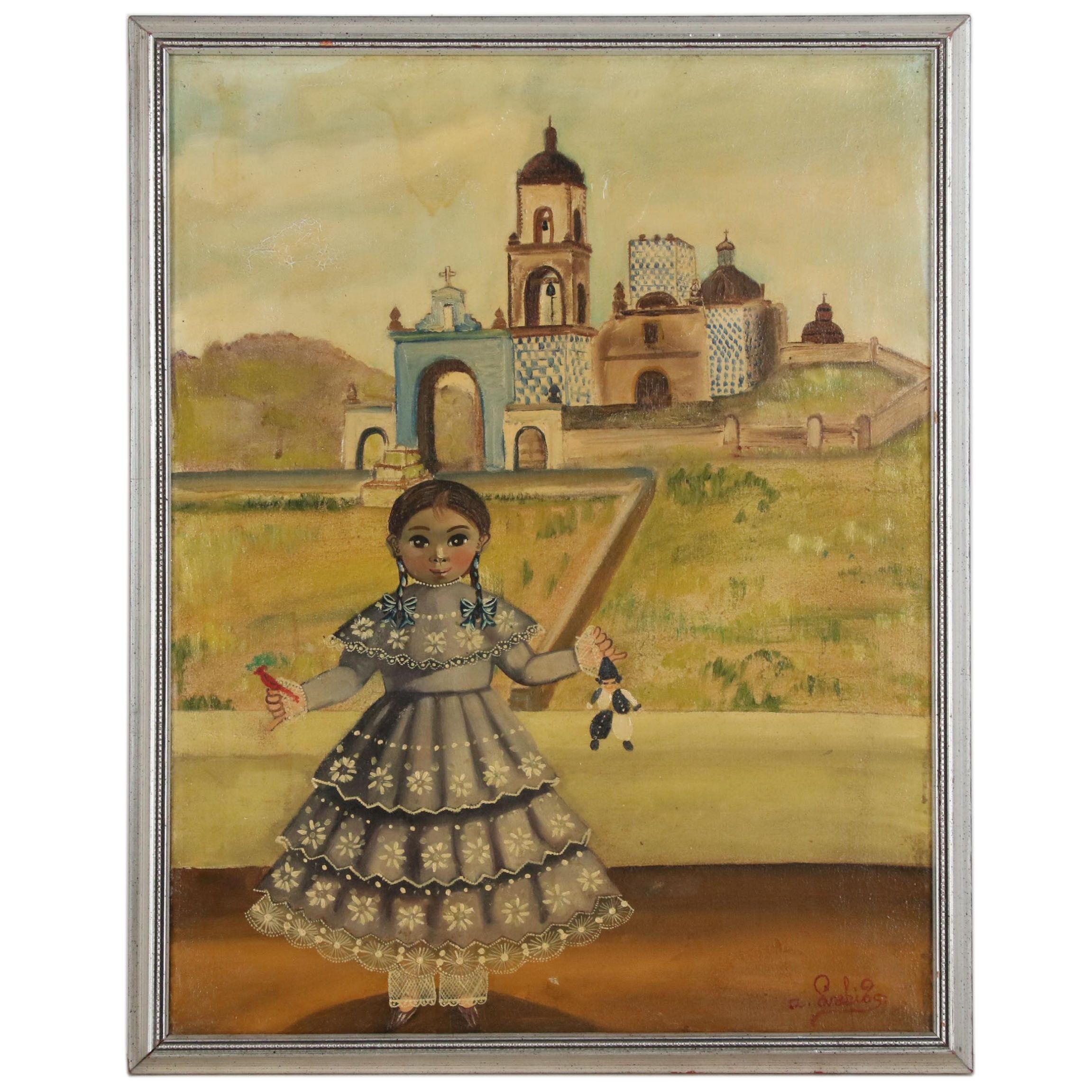 Agapito Labios Oil Painting of Young Girl