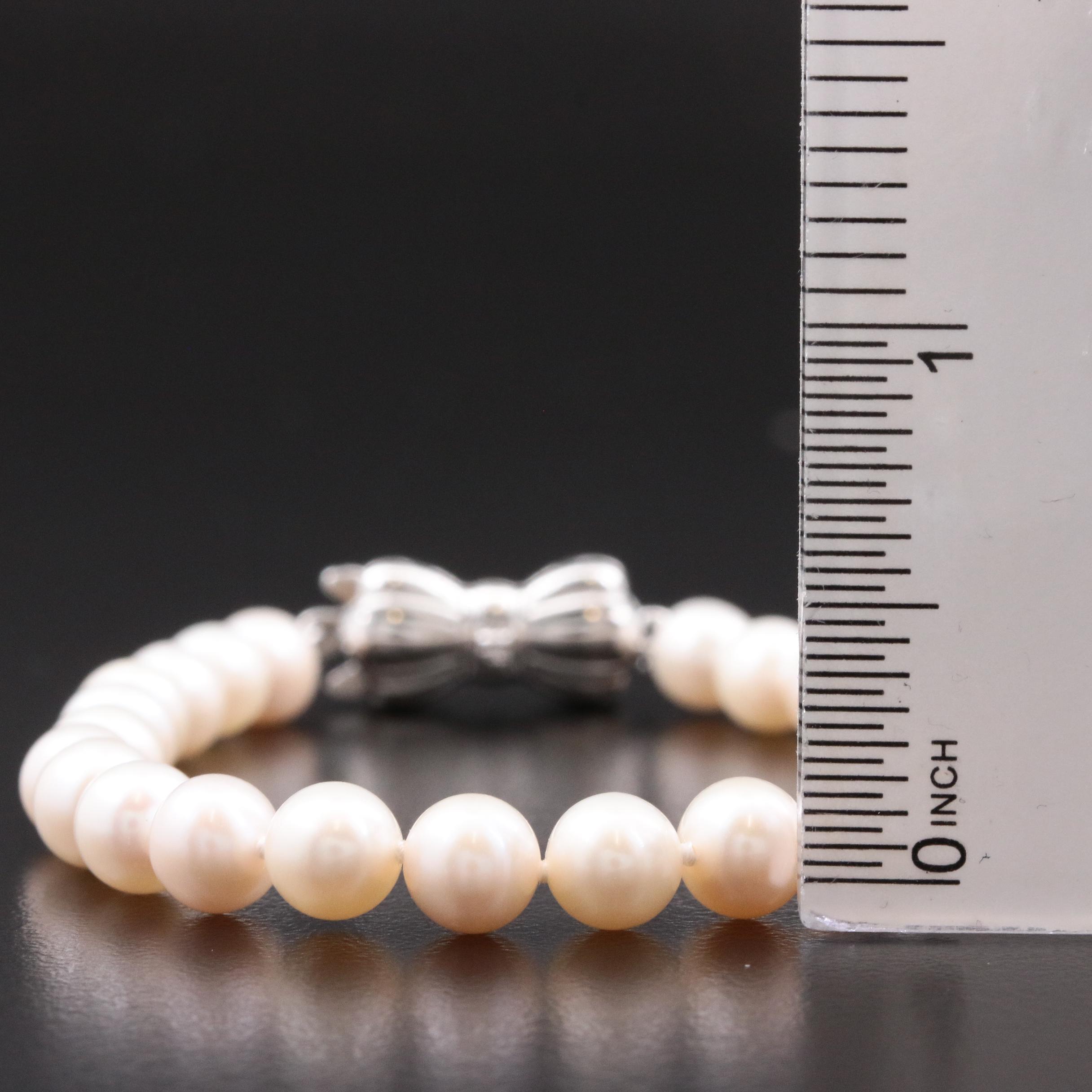 Sea Magic By Mikimoto Pearl Sterling Bracelet and 14K Pearl Stud Earrings