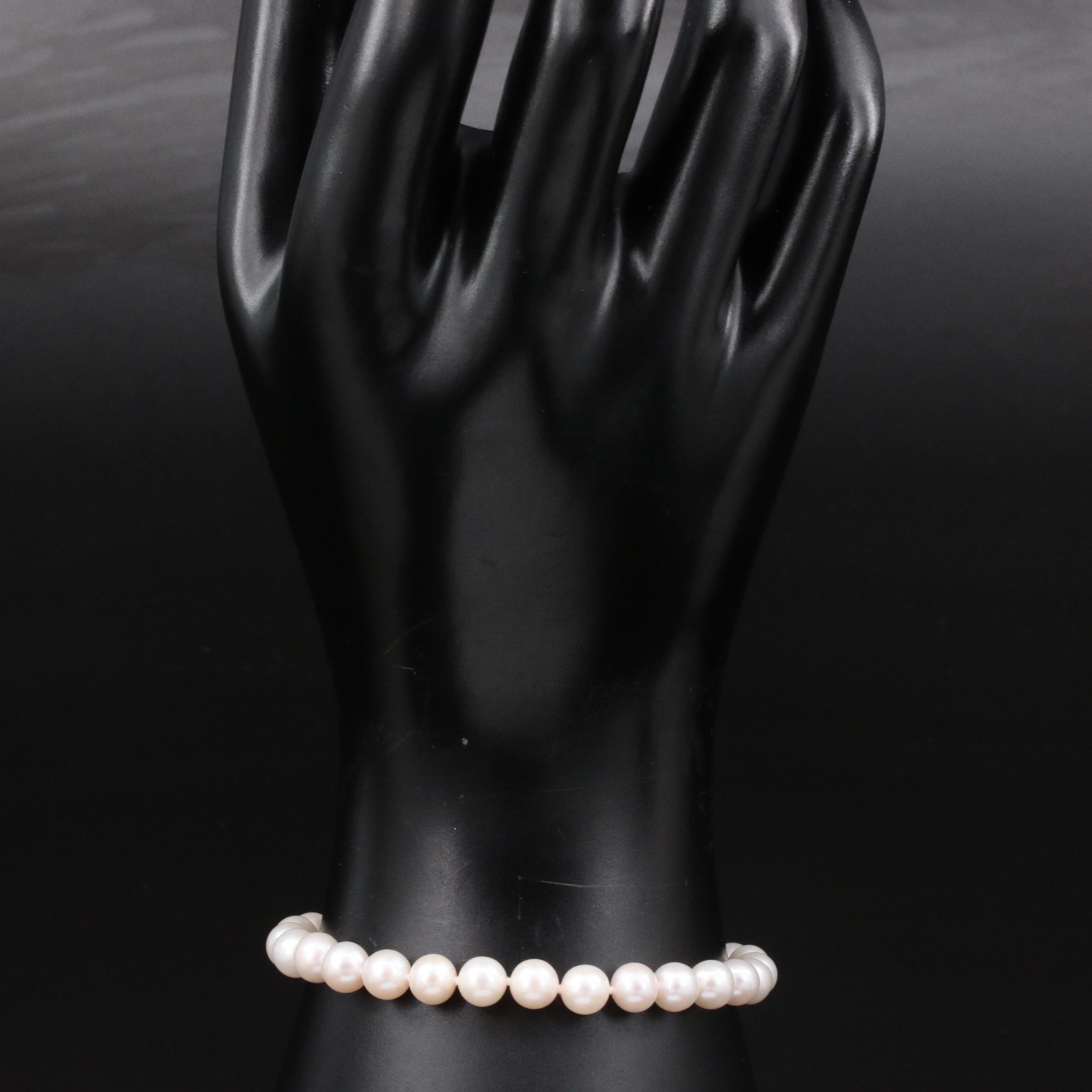 Sea Magic By Mikimoto Pearl Sterling Bracelet and 14K Pearl Stud Earrings