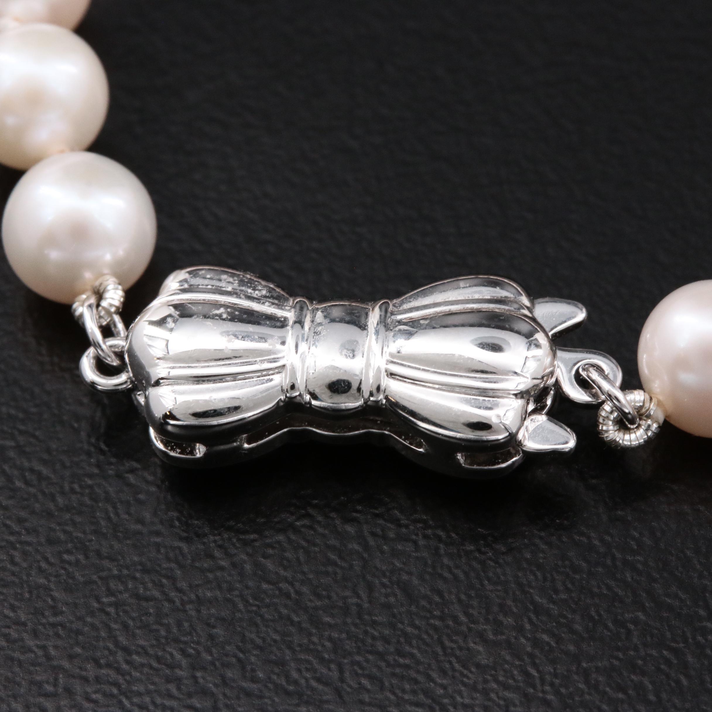 Sea Magic By Mikimoto Pearl Sterling Bracelet and 14K Pearl Stud Earrings