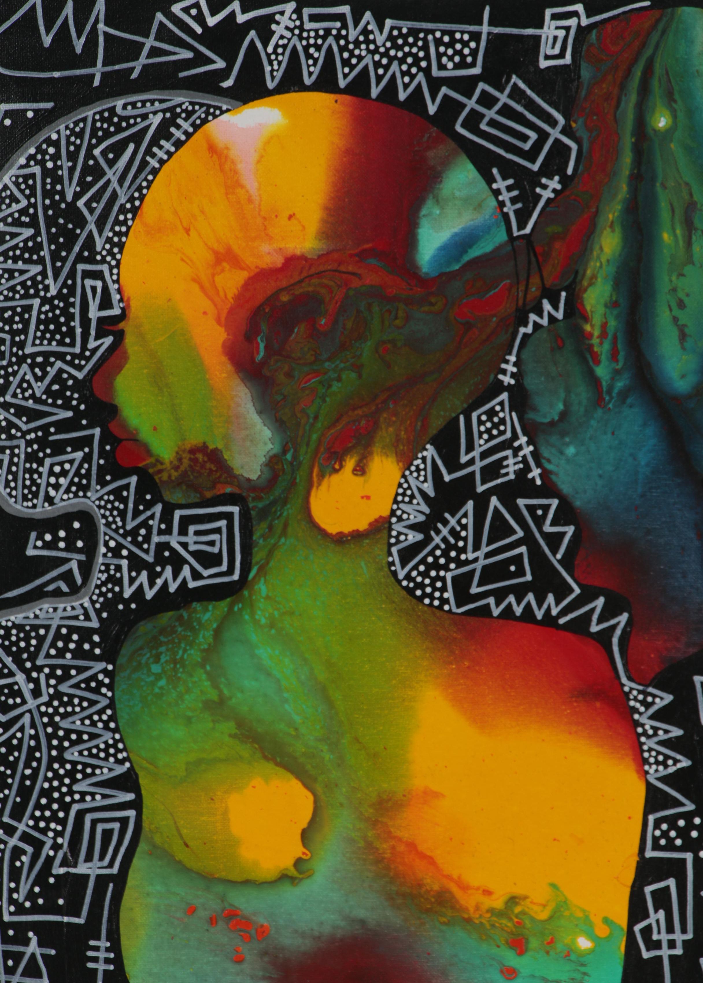 Abiola Idowu Mixed Media Painting "HOPE I"